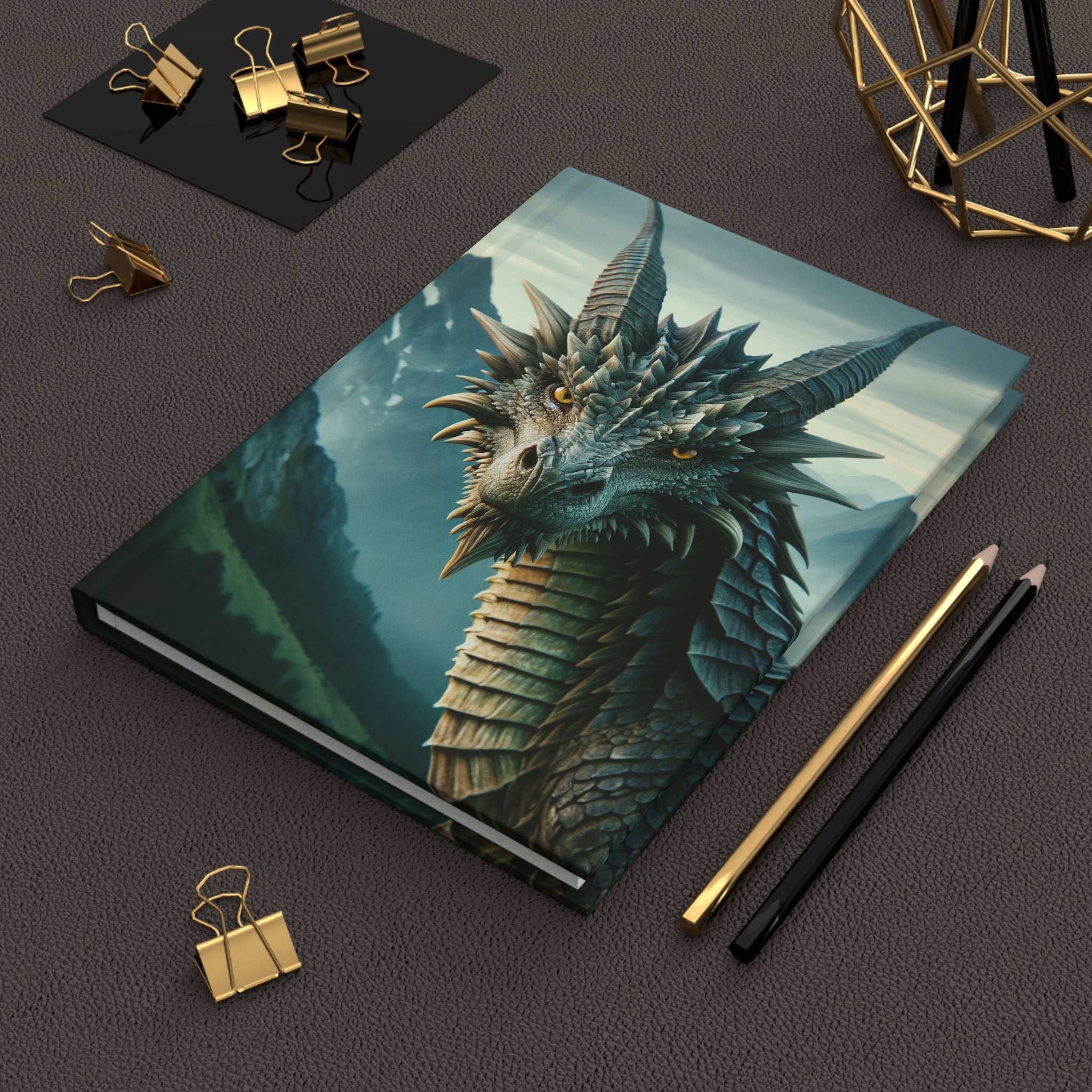 Curious dragon - Hardcover Notebook