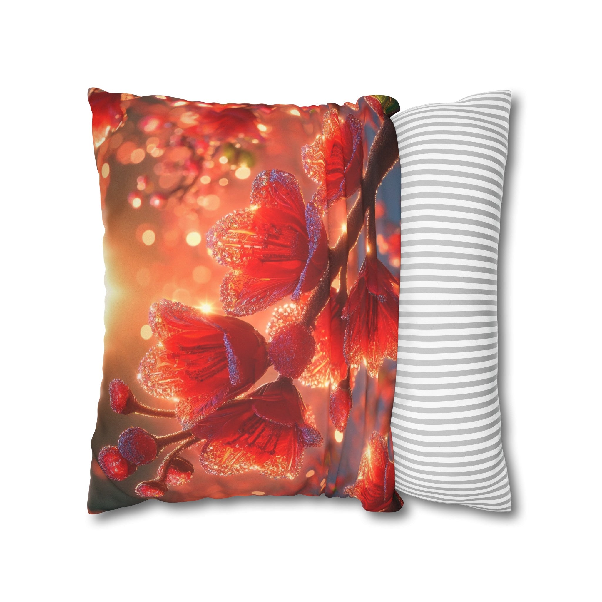 Red diamond flowers (2) - Suede Square Pillowcase