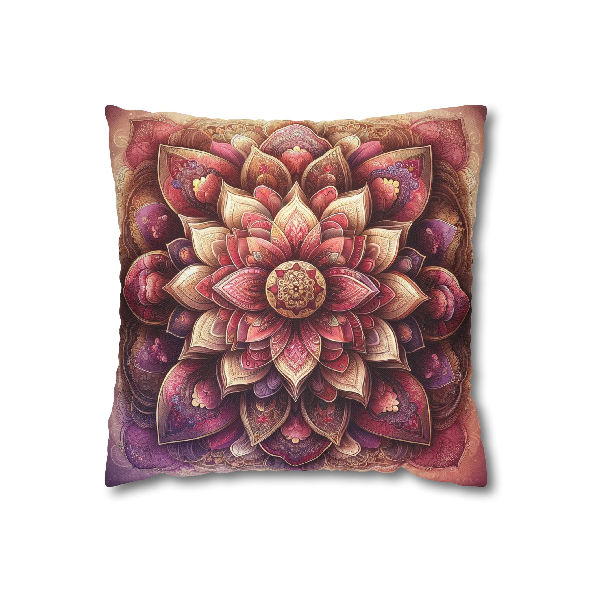 Mandala - Pink design - Spun Polyester Square Pillowcase