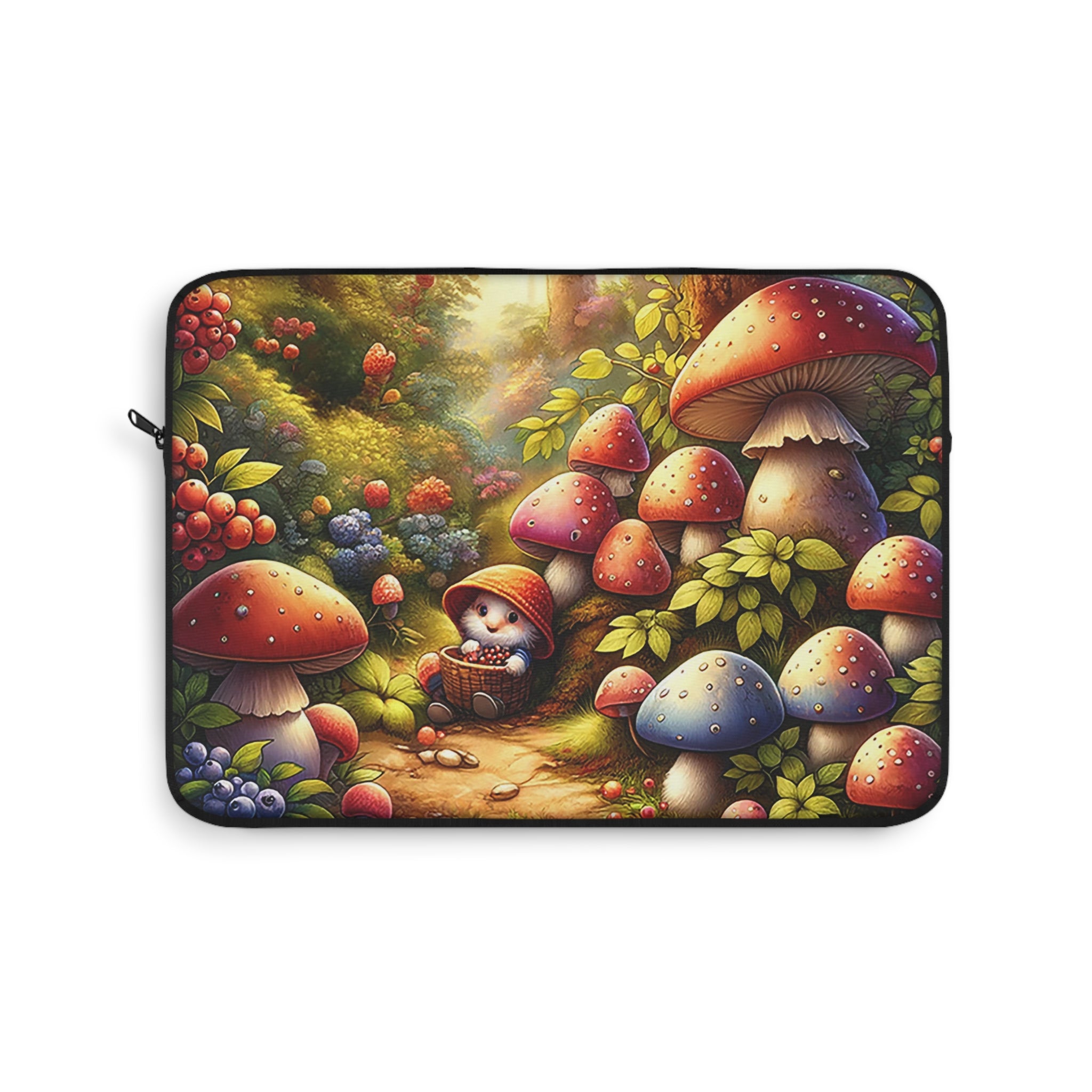 Gnome under mushrooms - Laptop Sleeve