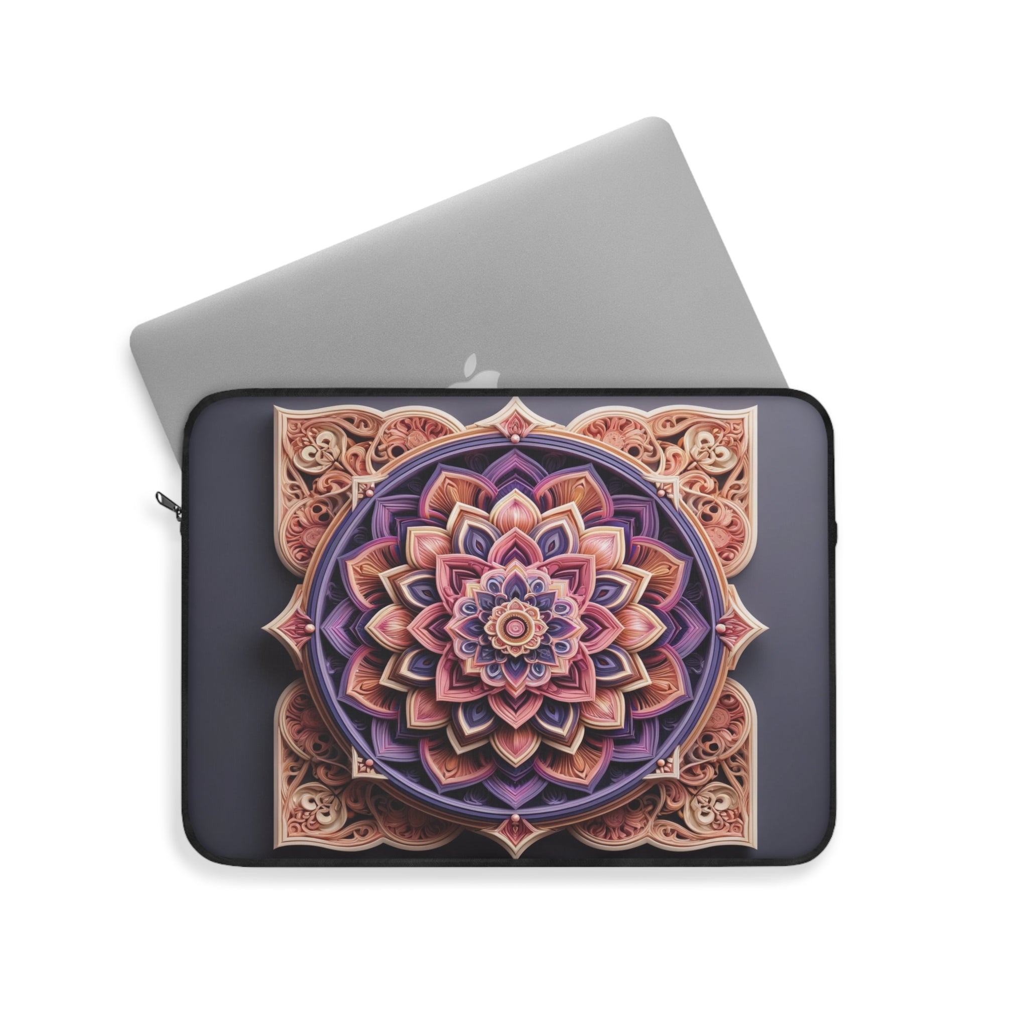 Pink-Purple, 3D Mandala - Laptop Sleeve