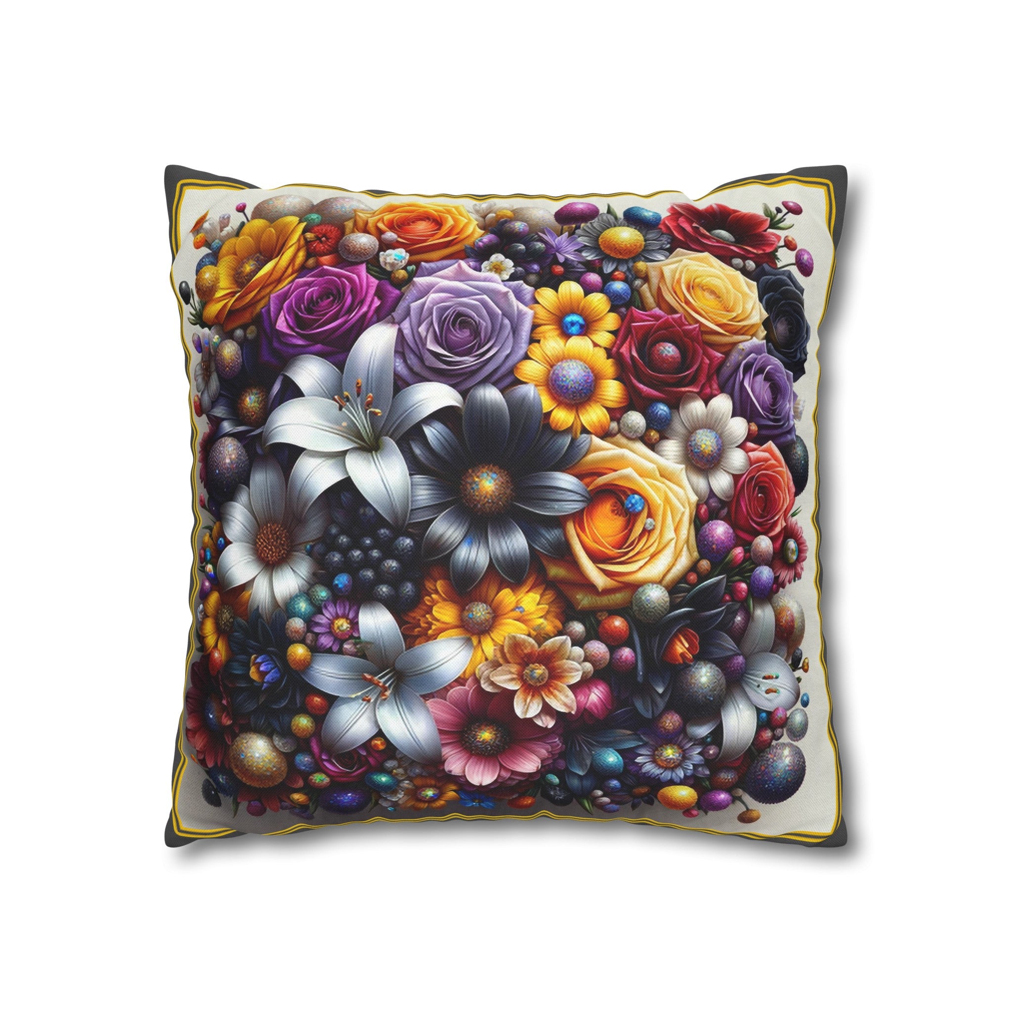 Colourful Bouquet (3) - Polyester Square Pillowcase