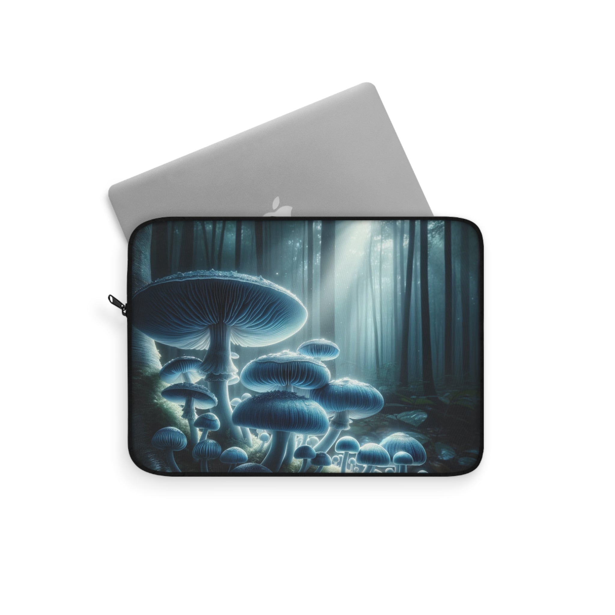 Blue color mushrooms in the forest - Laptop Sleeve