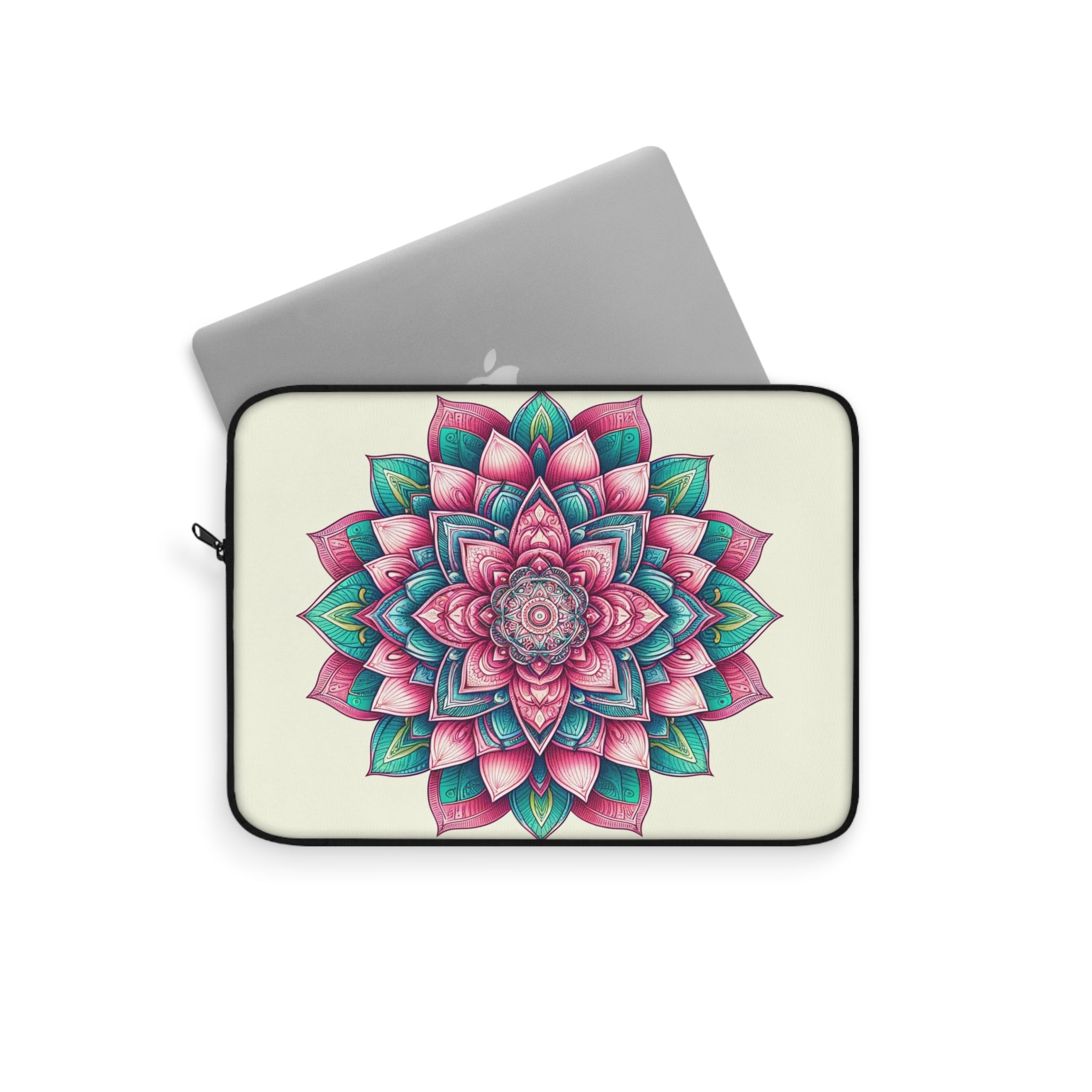 A green-pink Mandala - Laptop Sleeve