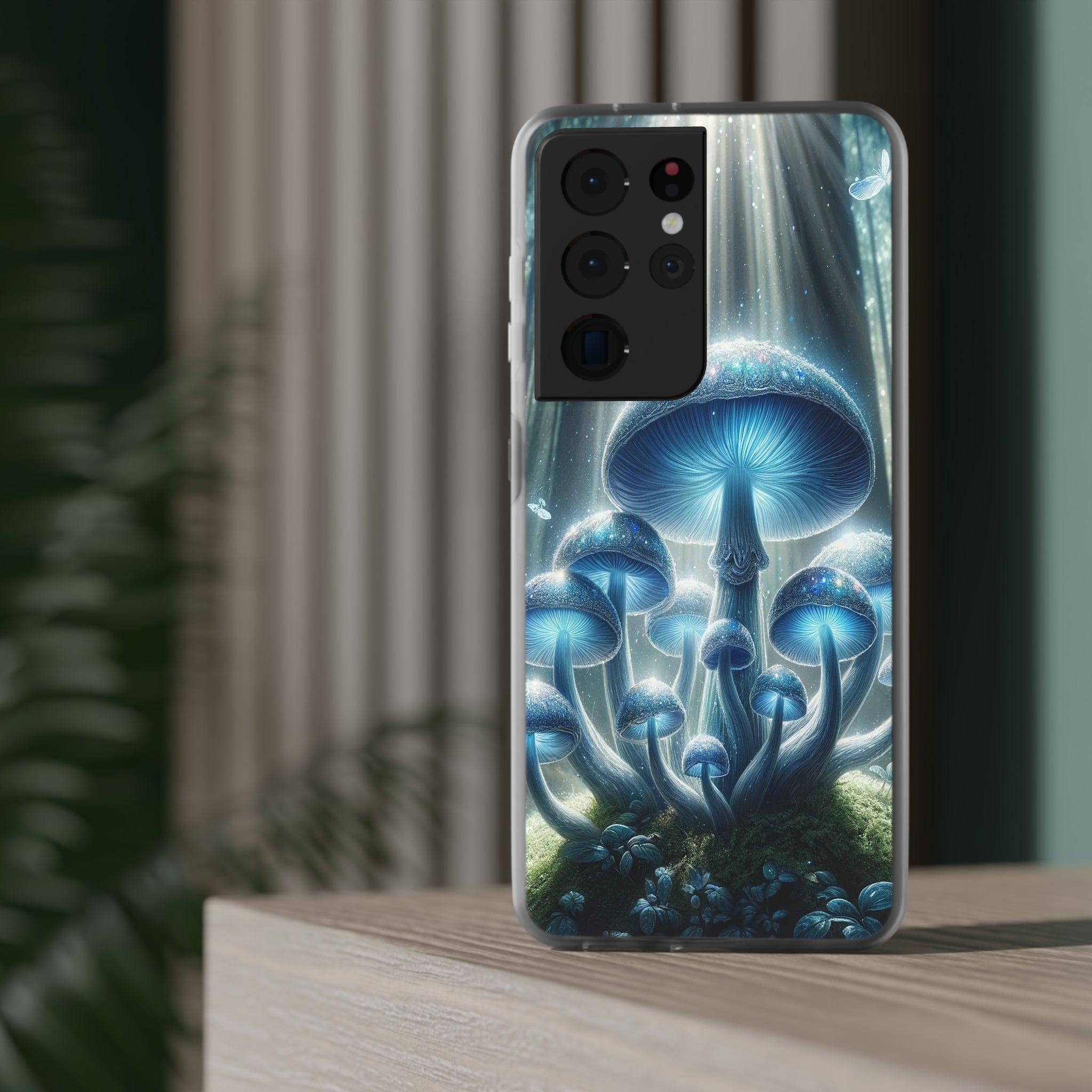 Lightblue mushrooms - Flexi Case (Samsung only)