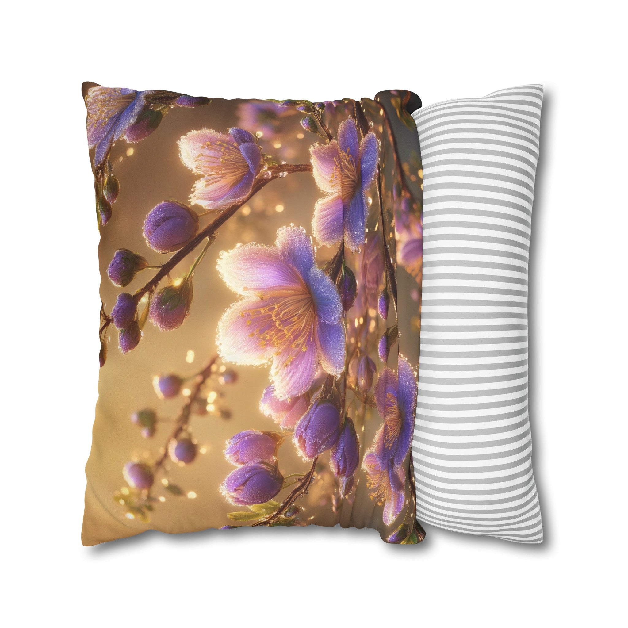 Purple diamond flowers (3) - Suede Square Pillowcase