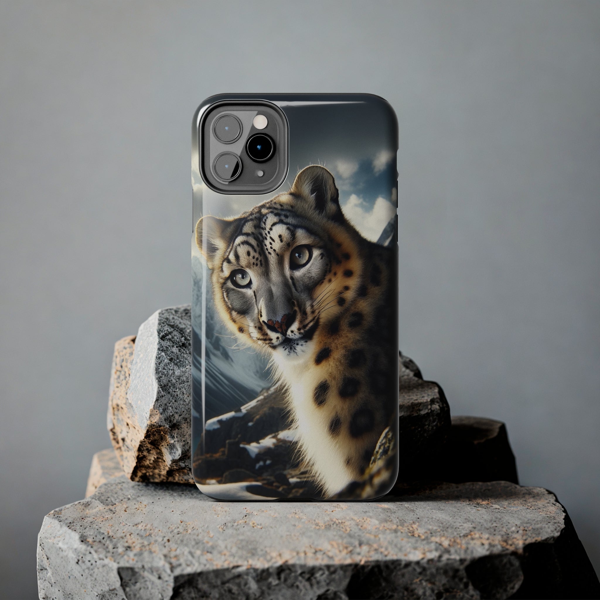 Curious Snow Leopard - Tough Phone Case