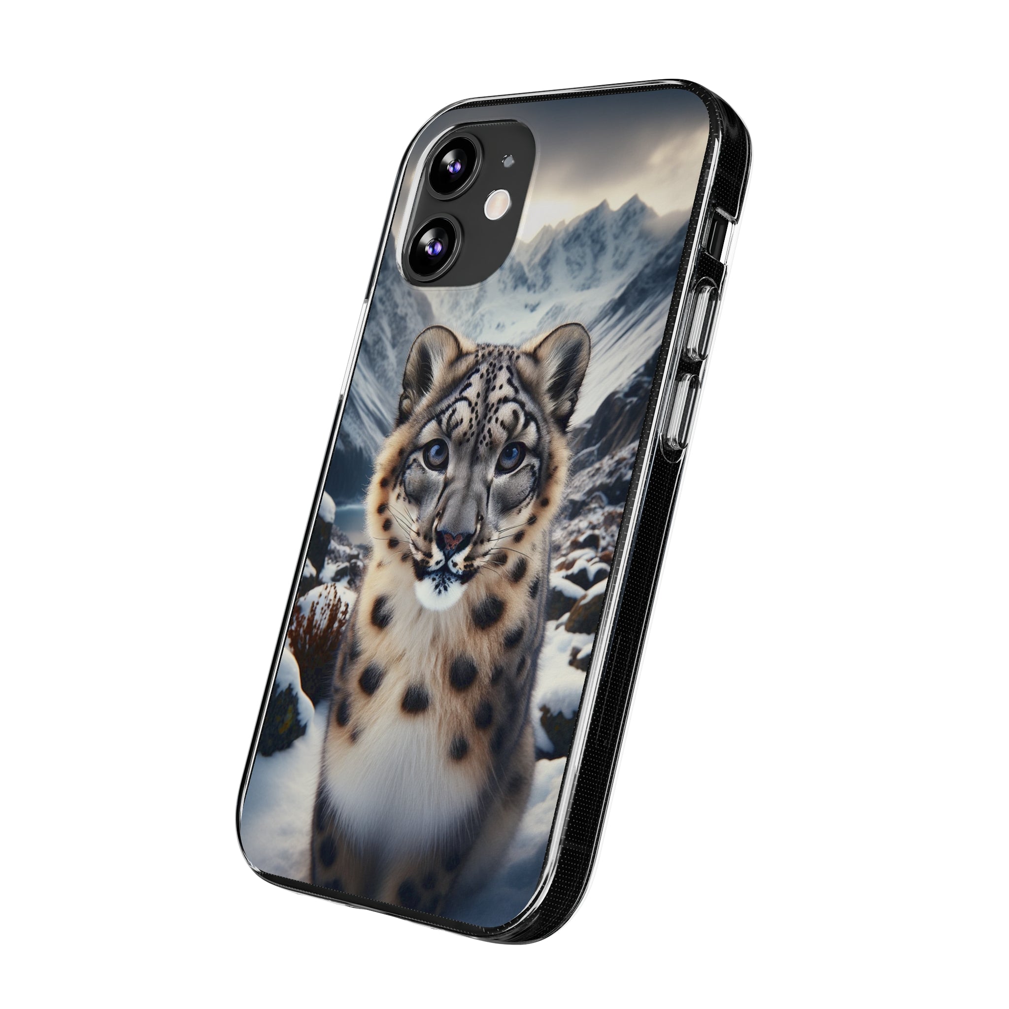 Curious Snow Leopard - Soft Phone Case