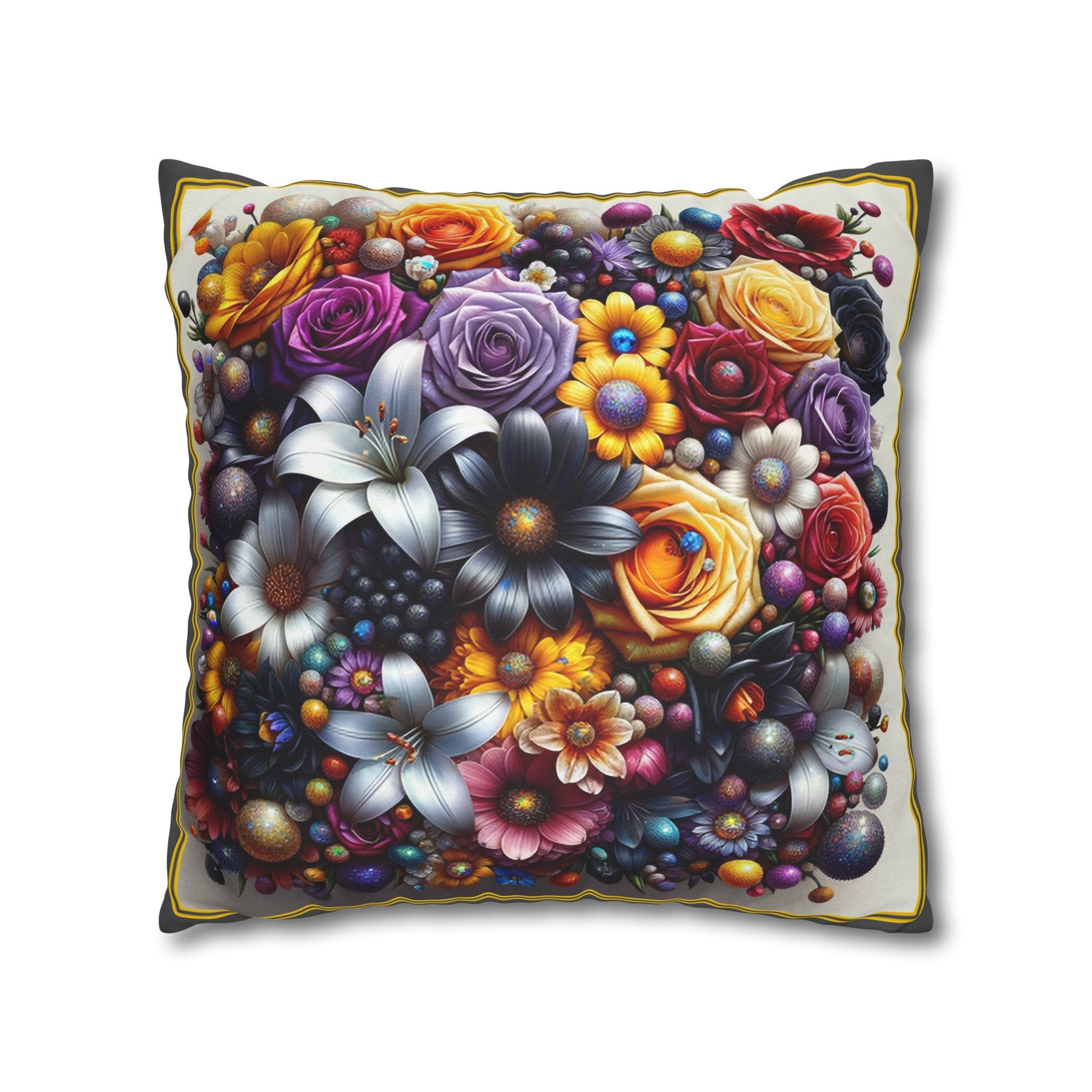 Colourful Bouquet (3) - Polyester Square Pillowcase