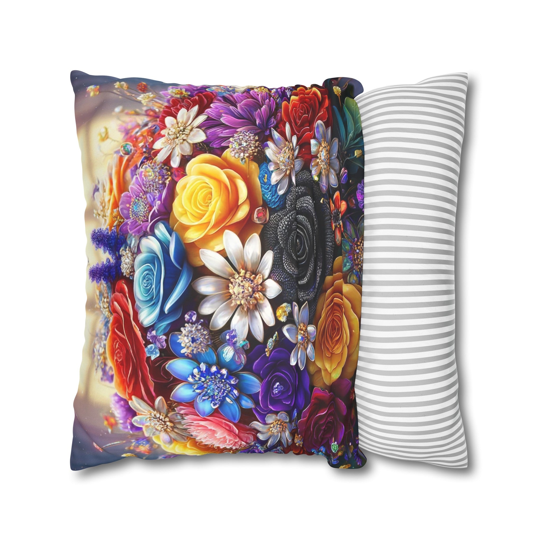 Colourful Bouquet (1) - Suede Square Pillowcase