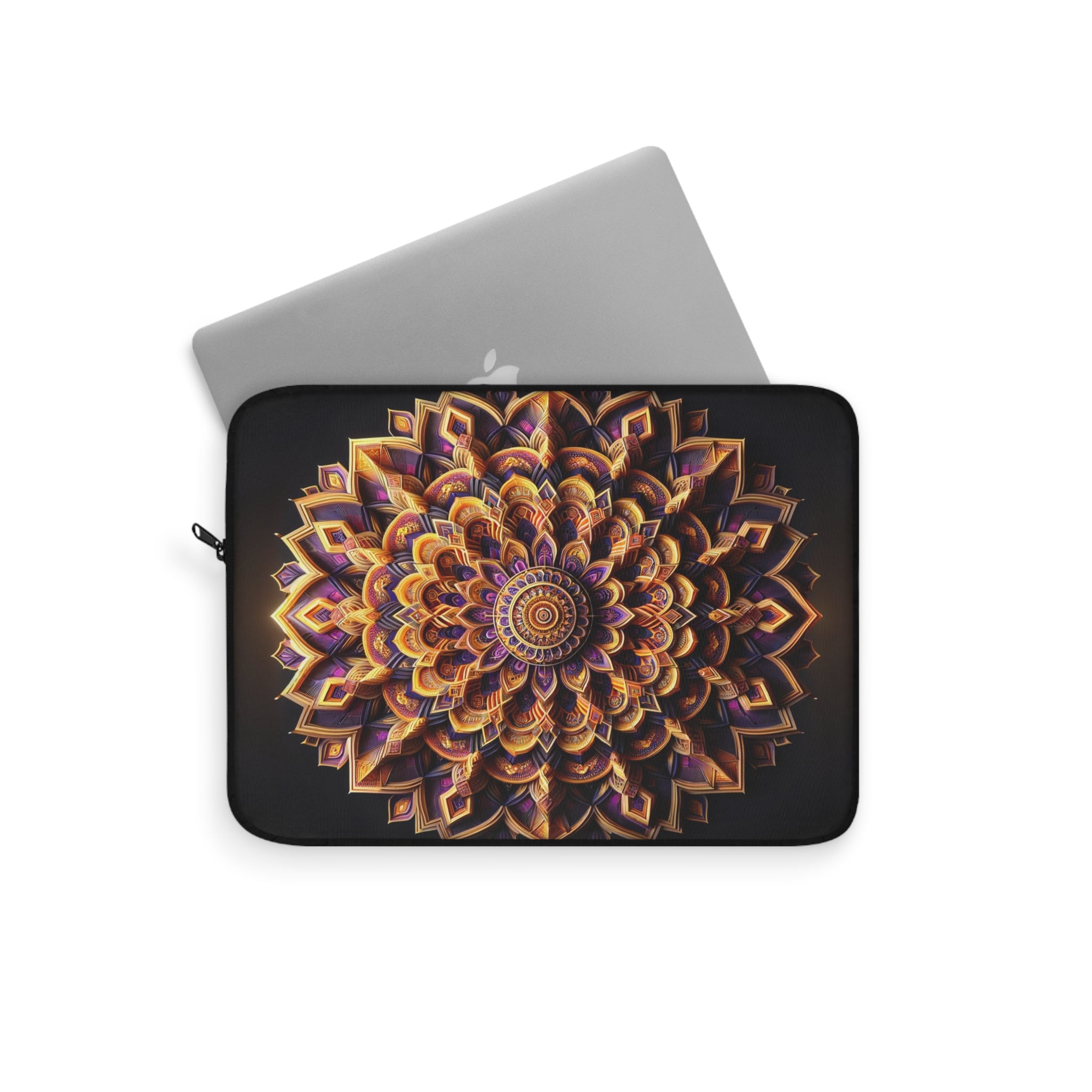 Golden colour 3D Mandala - Laptop Sleeve