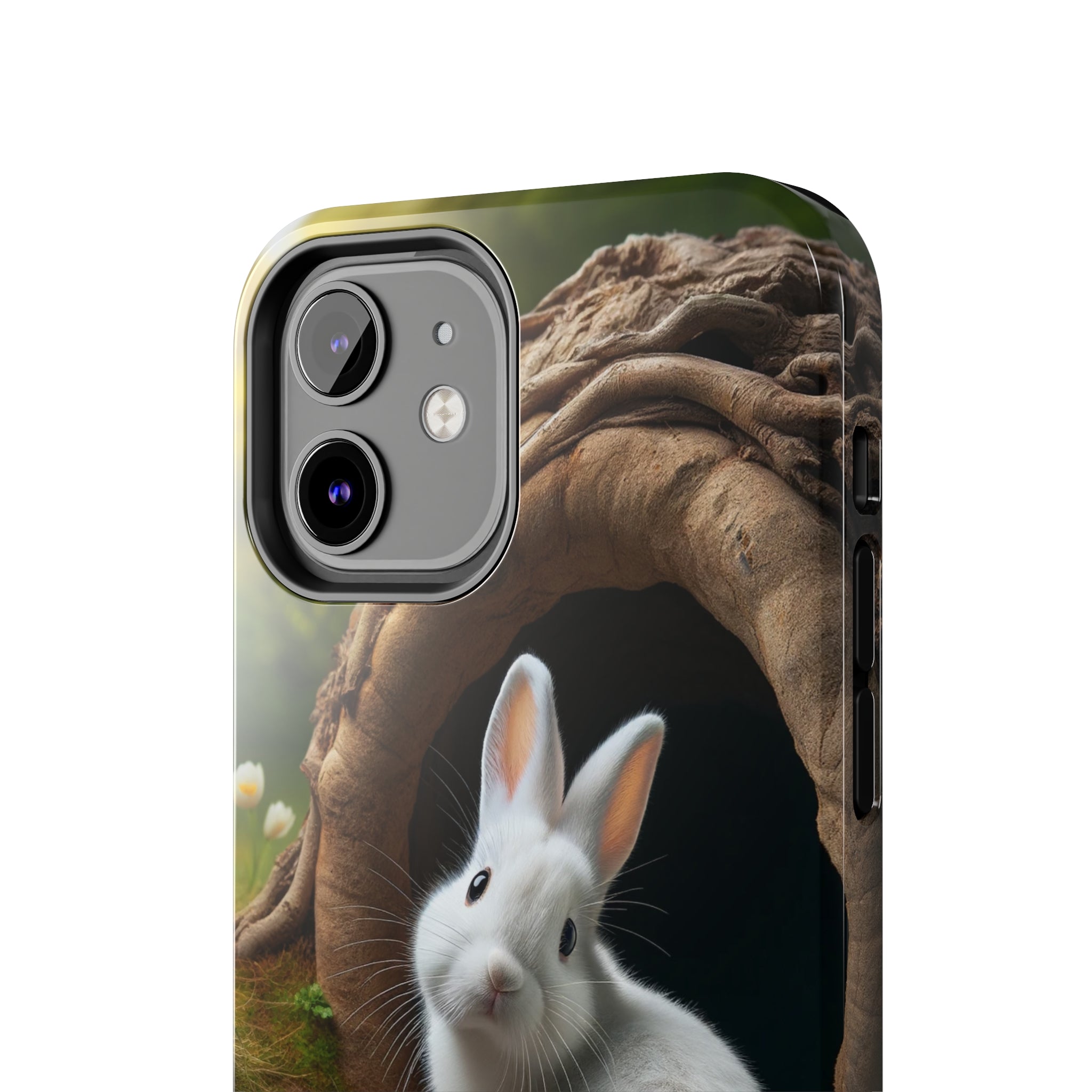 White curious rabbit - Tough Phone Case