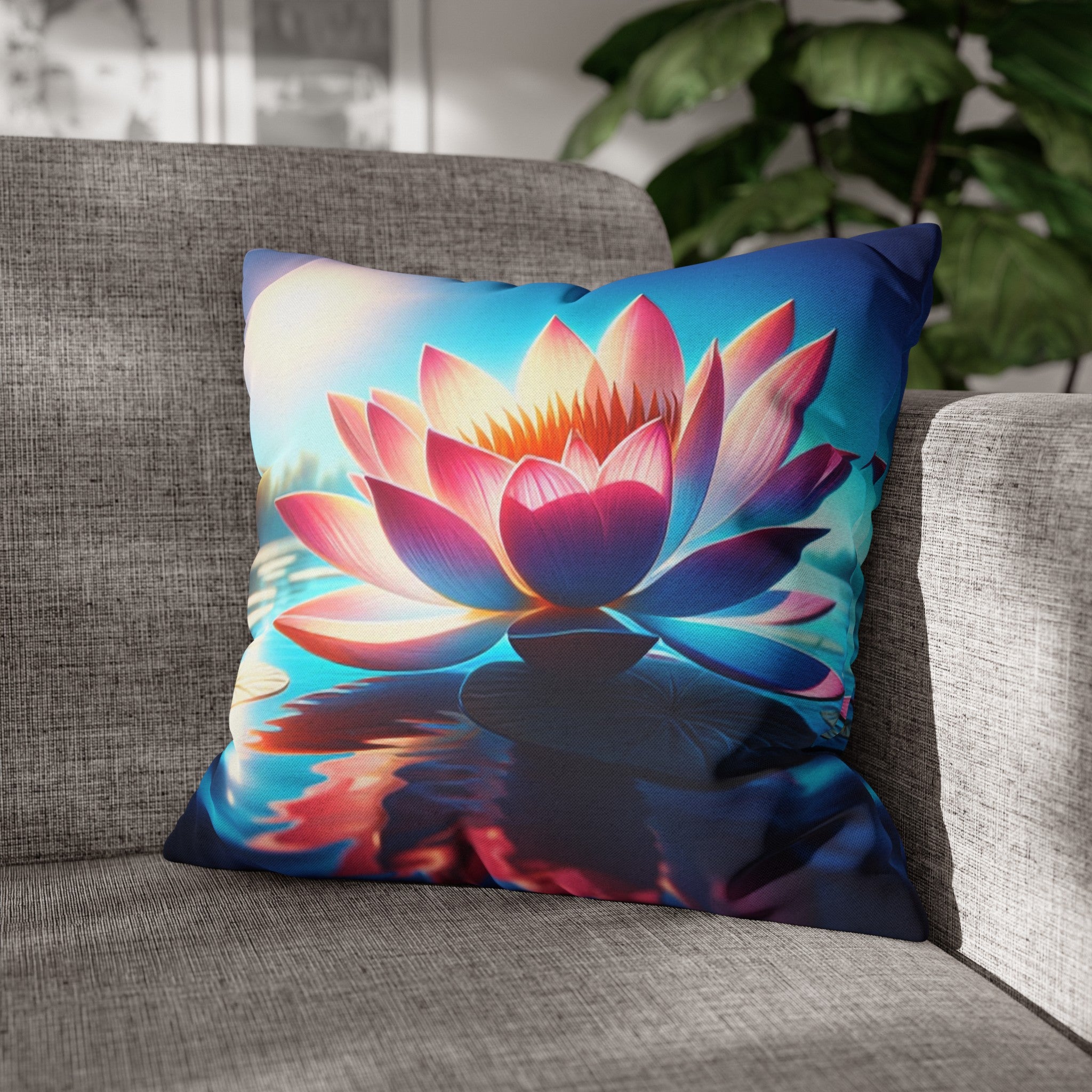 Lotus flower 2 - Polyester Square Pillowcase