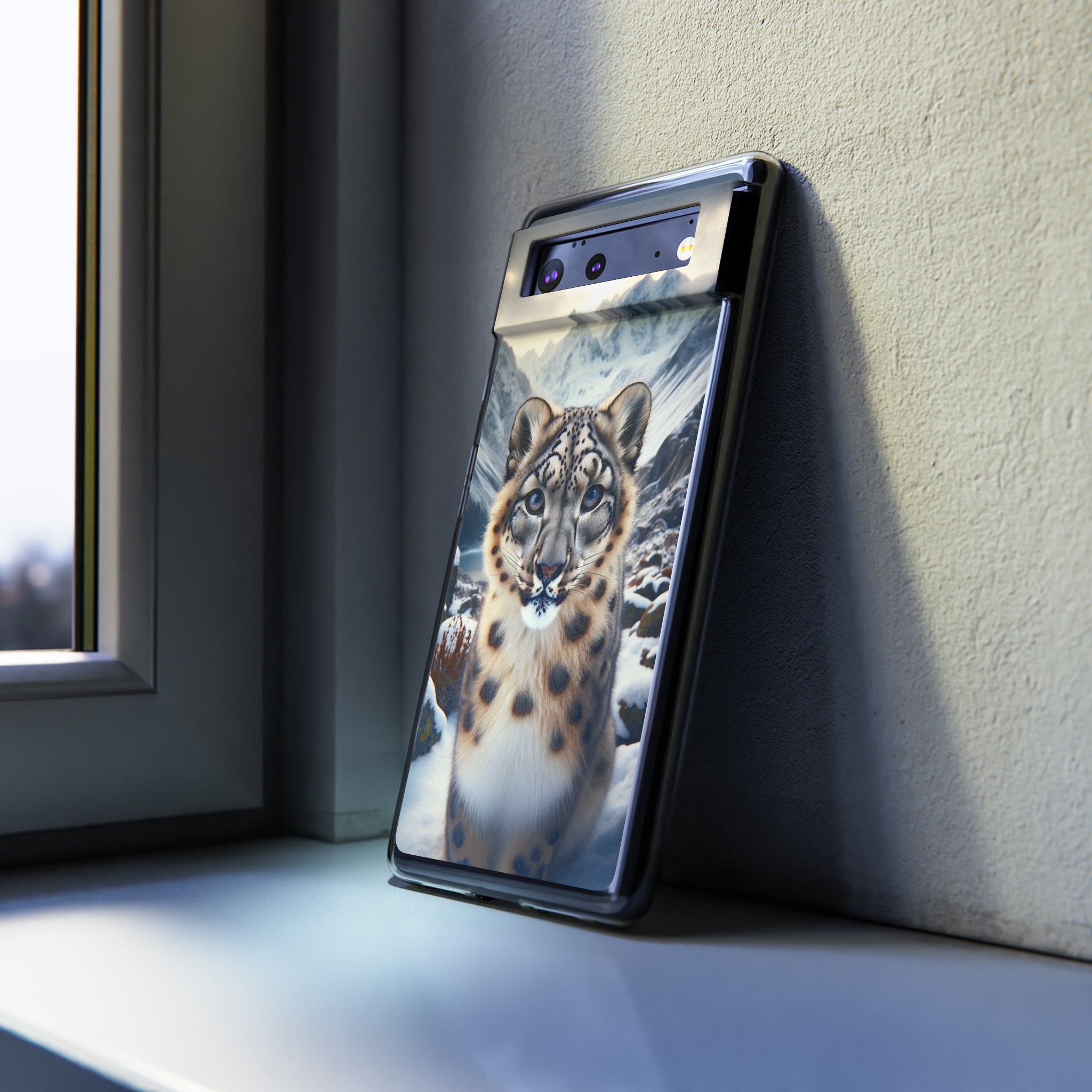 Curious Snow Leopard - Soft Phone Case