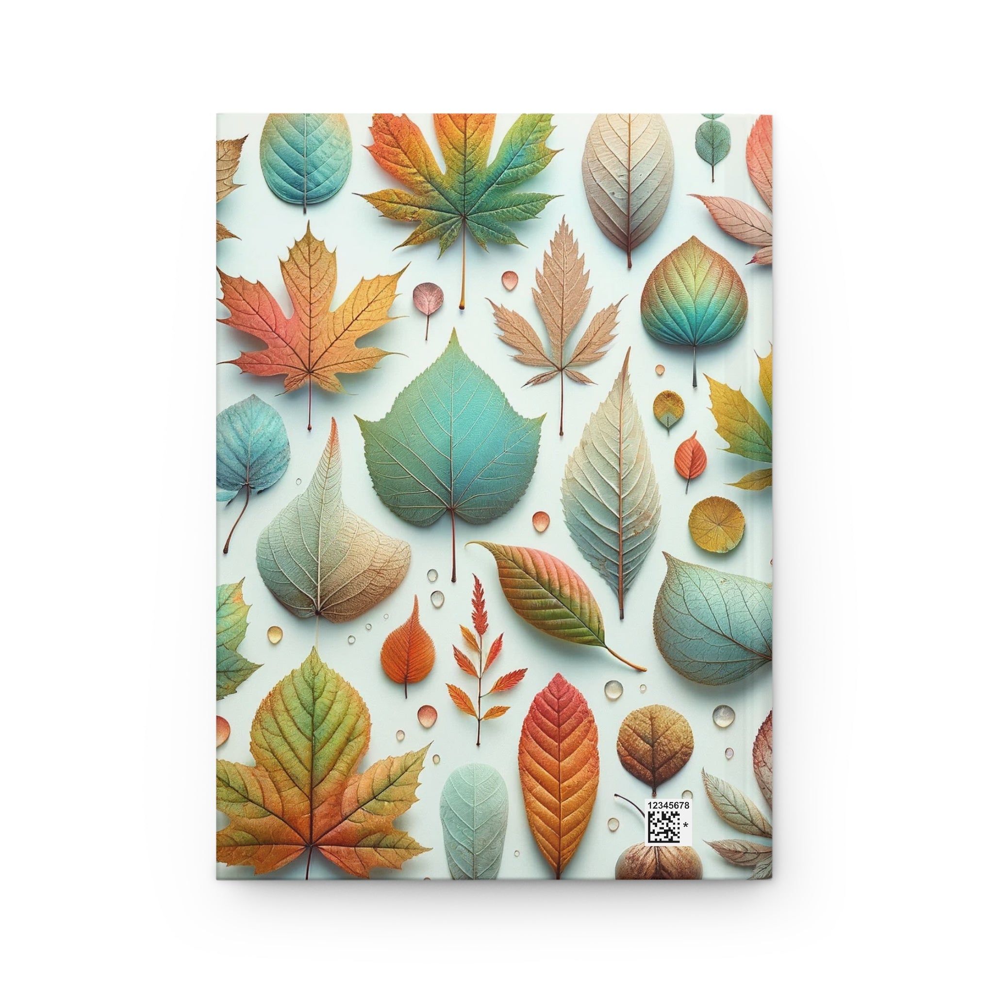 Pastel coloured leaves - Hardcover Notebook