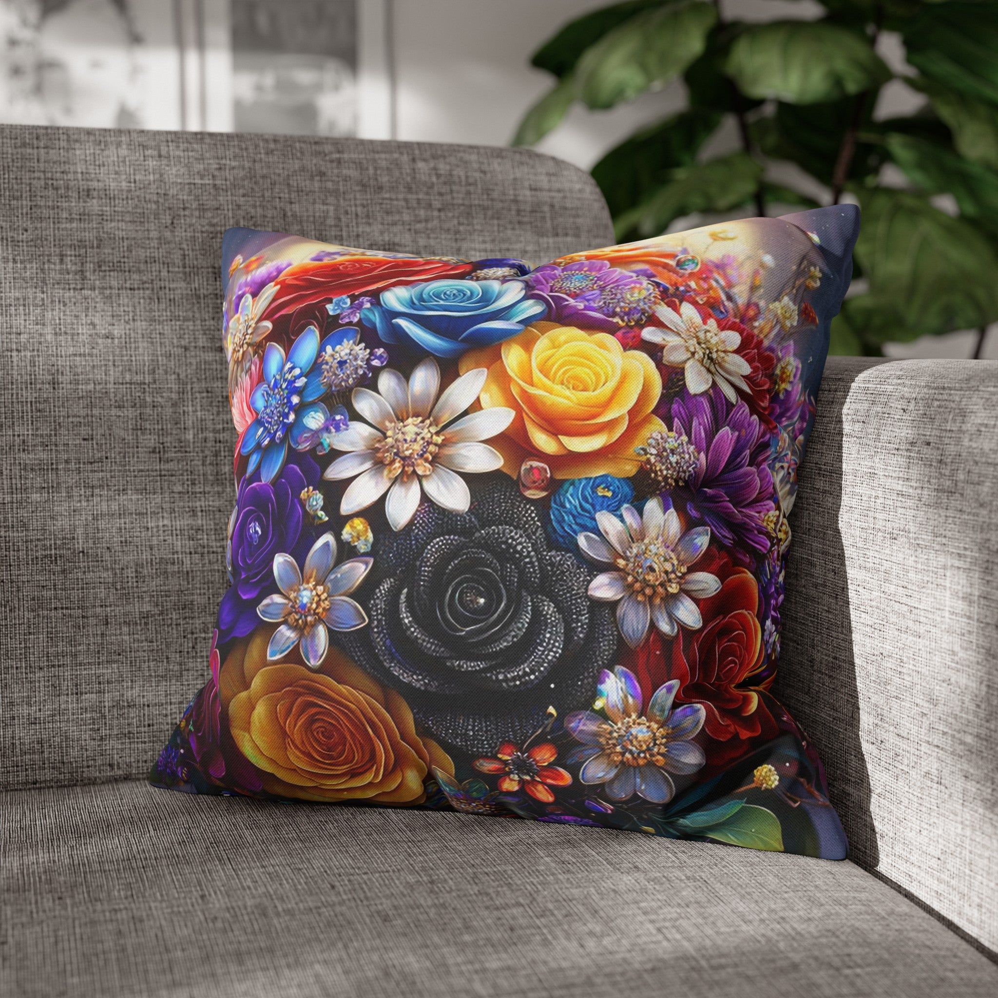 Colourful Bouquet (1) - Polyester Square Pillowcase