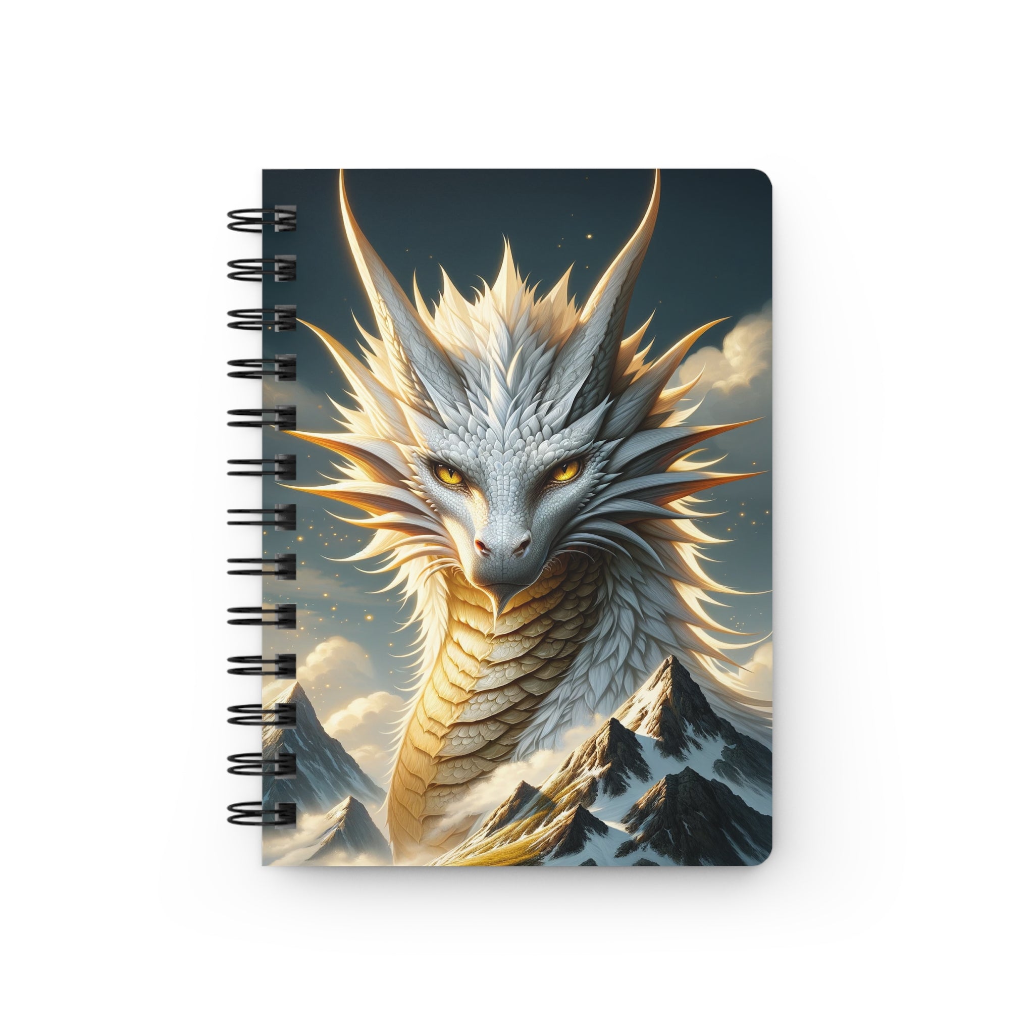 A curious, golden dragon - Spiral Notebook