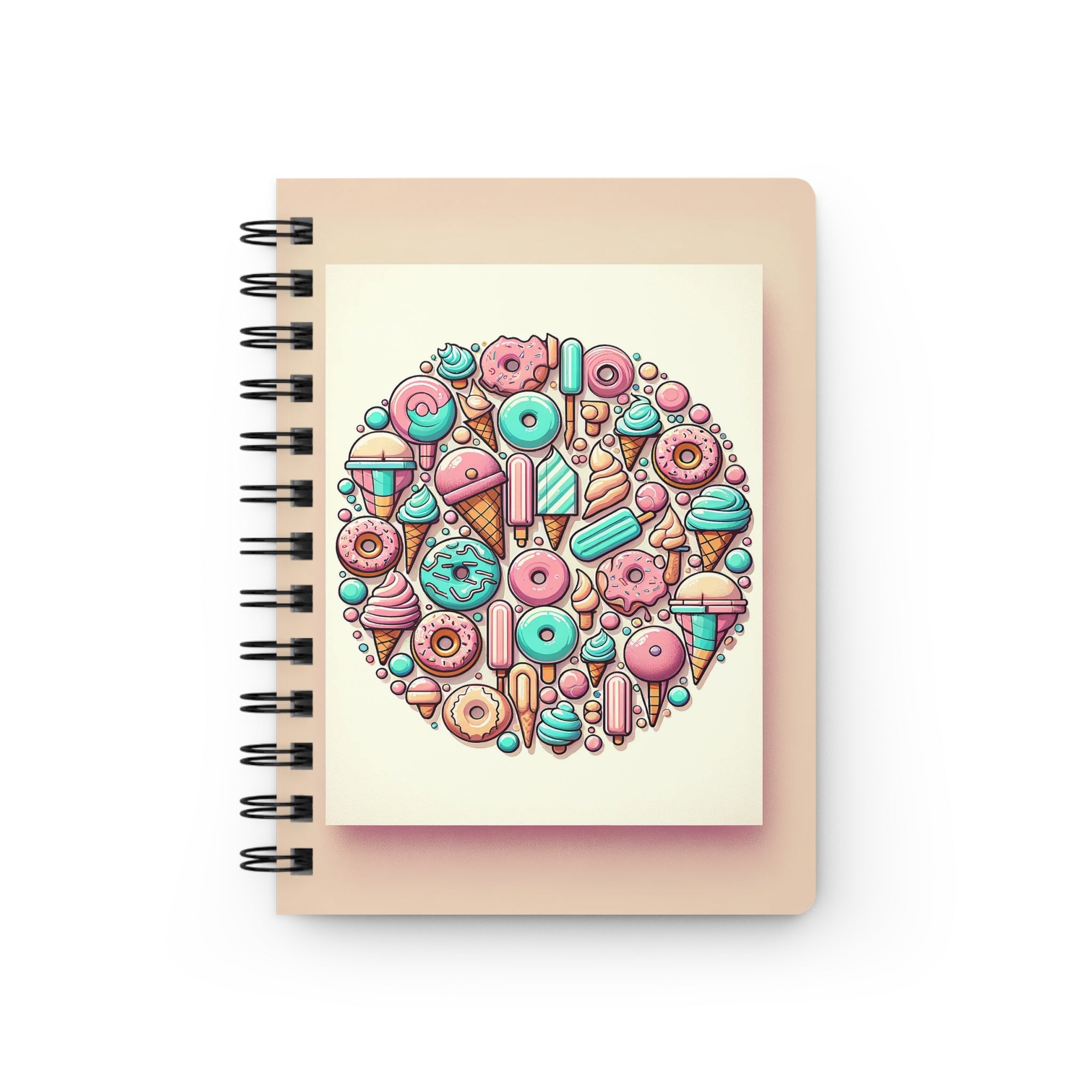 Circle of donuts and ice cream - Spiral Notebook