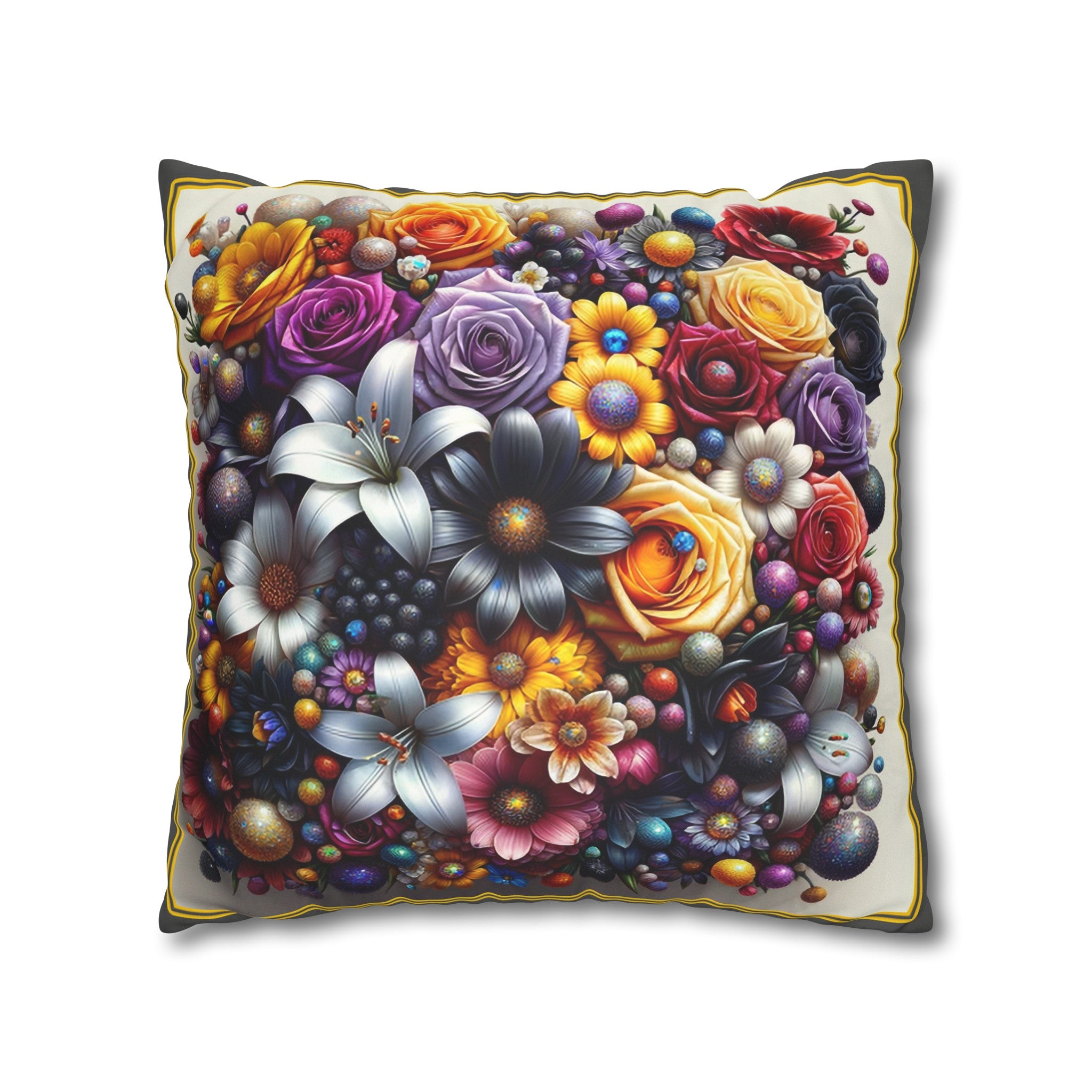 Colourful Bouquet (2) - Suede Square Pillowcase