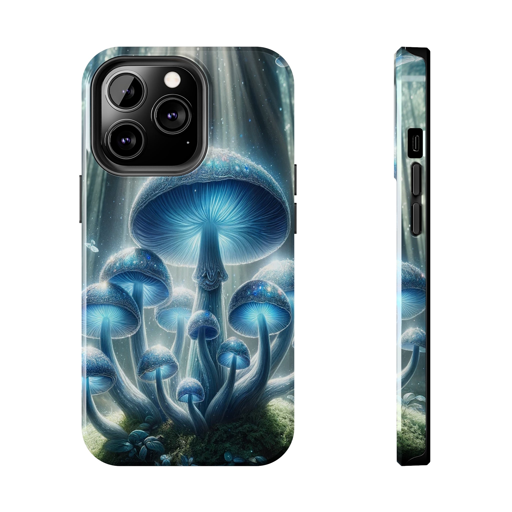 Light blue mushrooms - Tough Phone Case