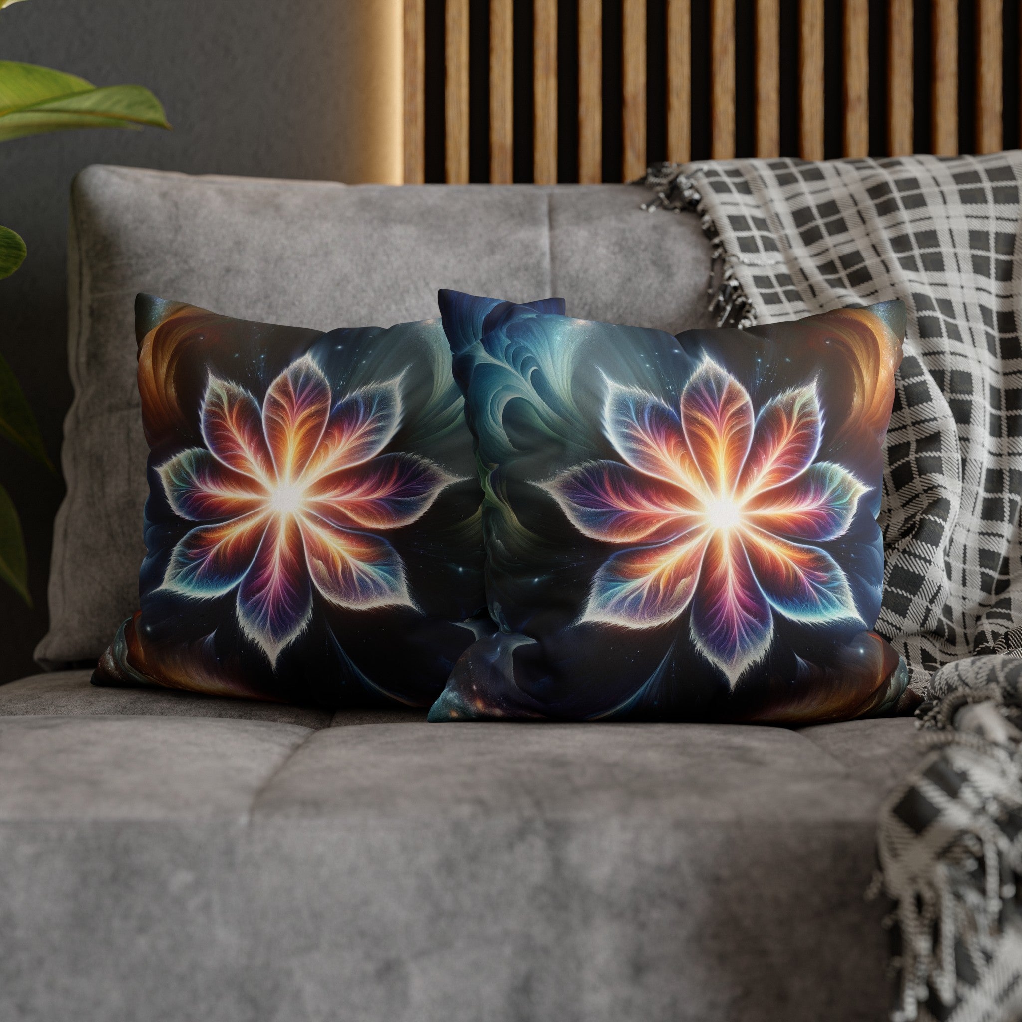 Galaxy-flower (2) - Suede Square Pillowcase