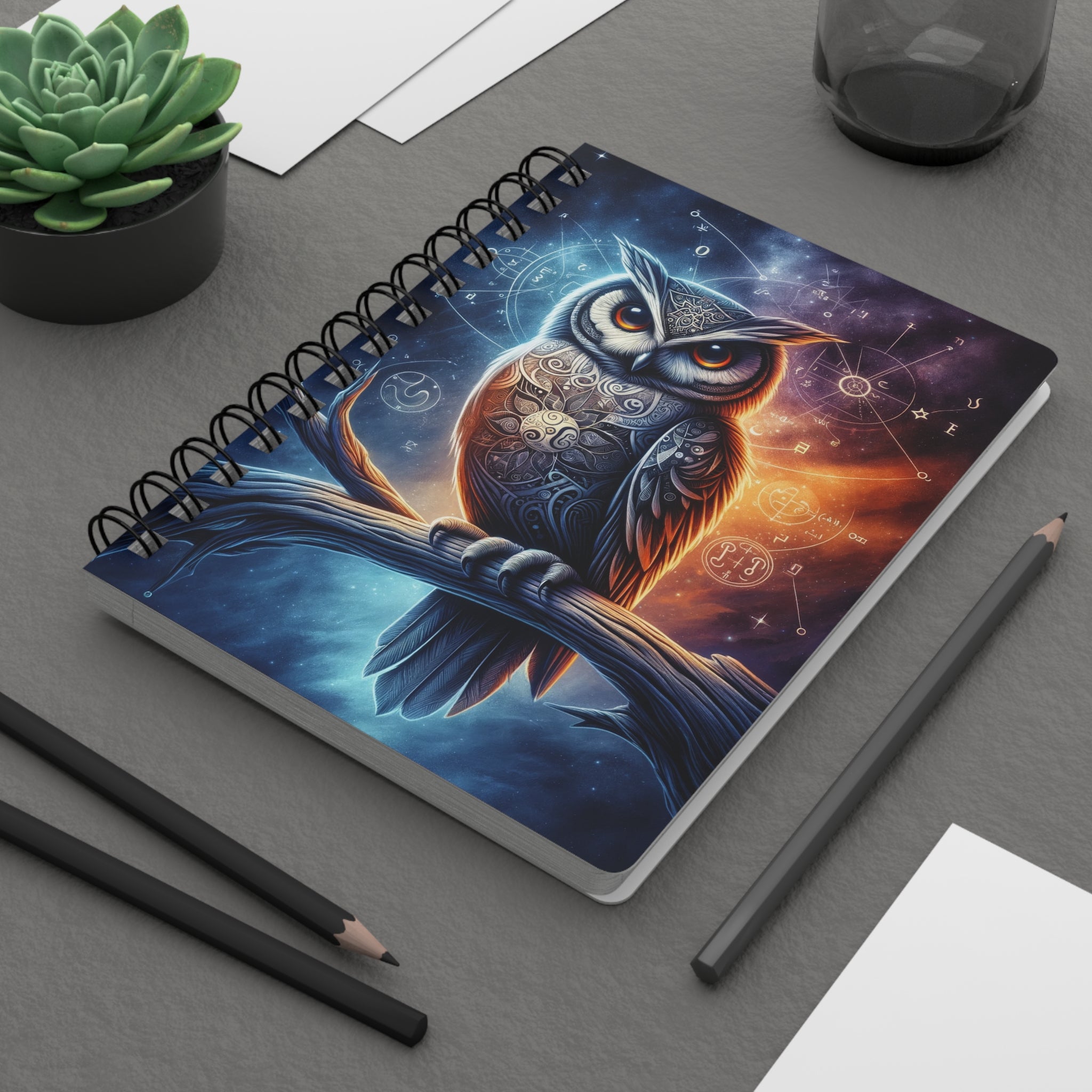 Intelligent owl - Spiral Notebook