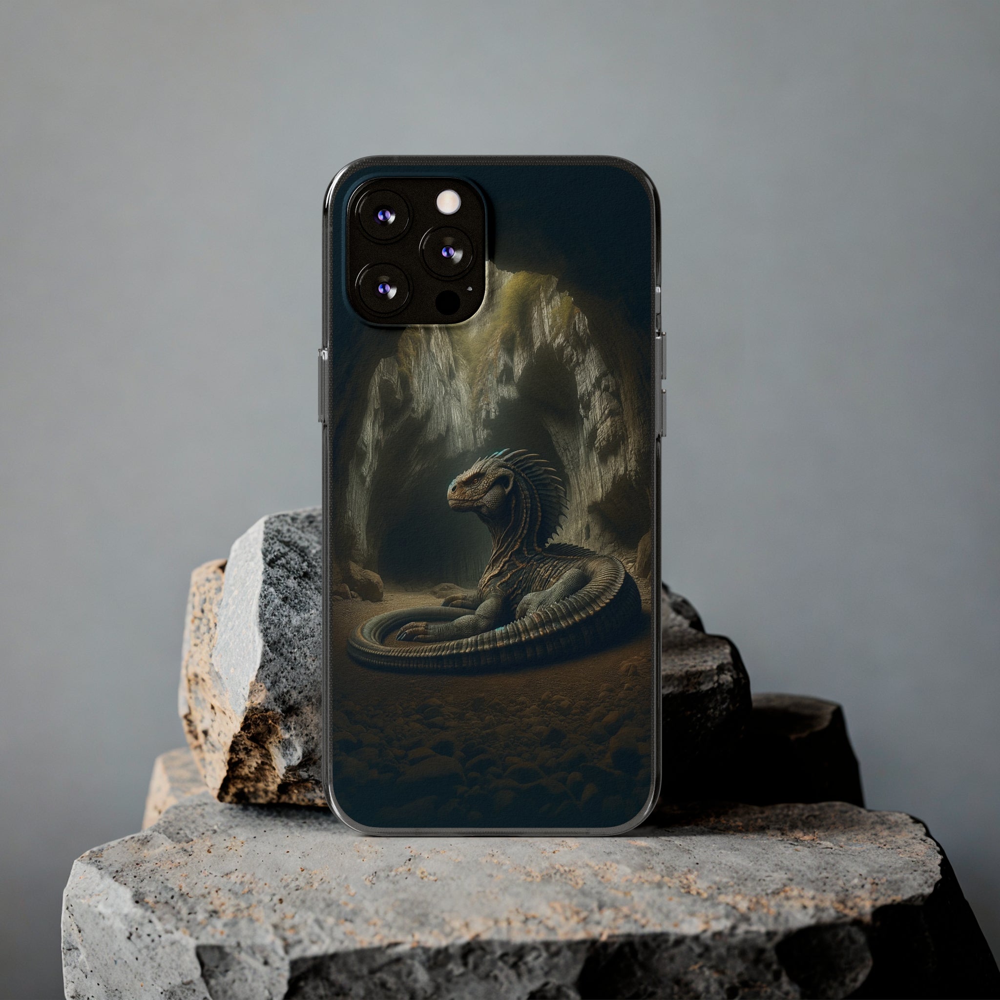 Basilisk in a cave - Soft Phone Case