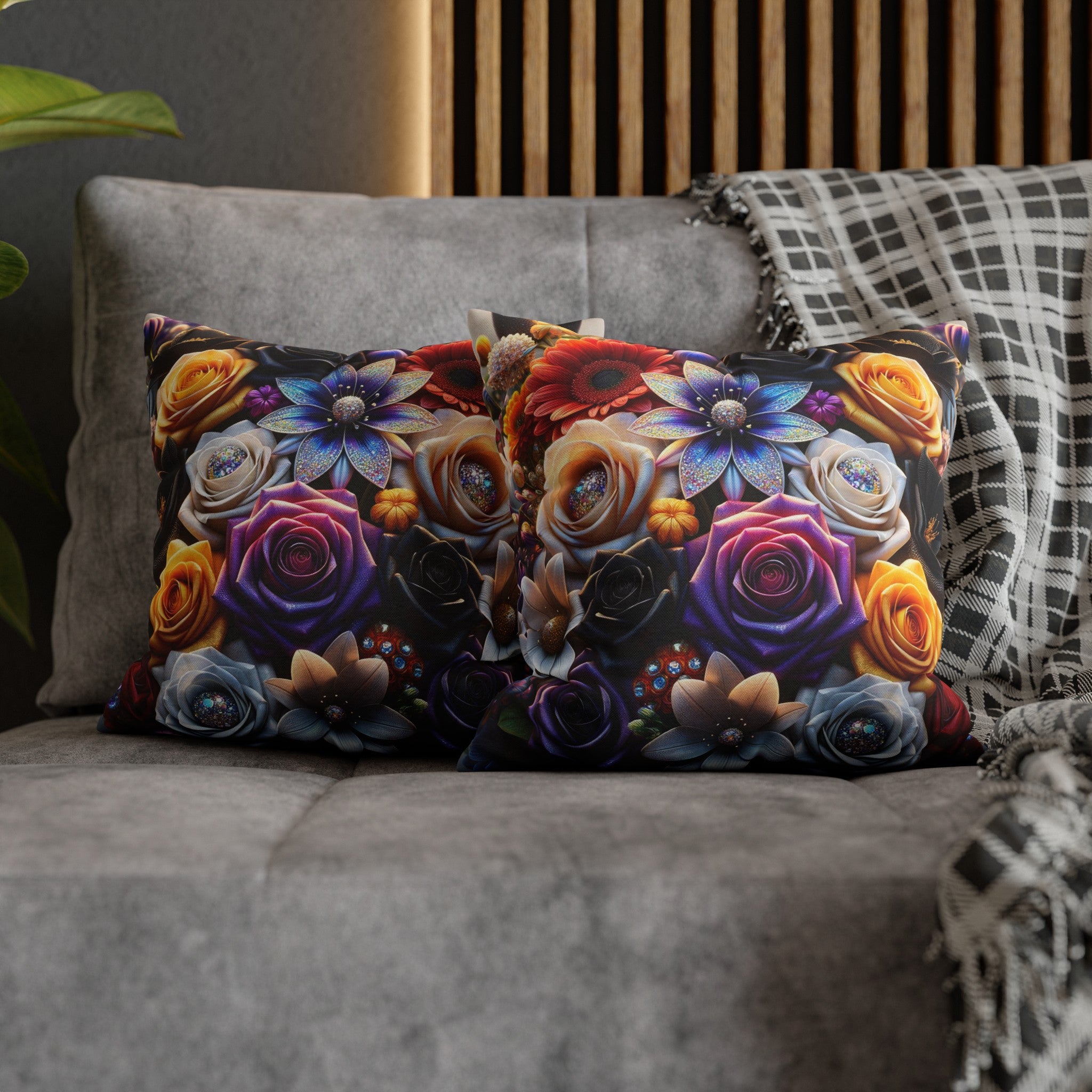 Colourful Bouquet (5) - Polyester Square Pillowcase