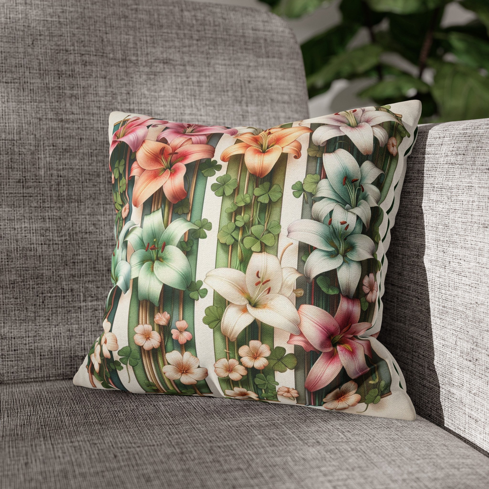 Lilies 1 - Polyester Square Pillowcase