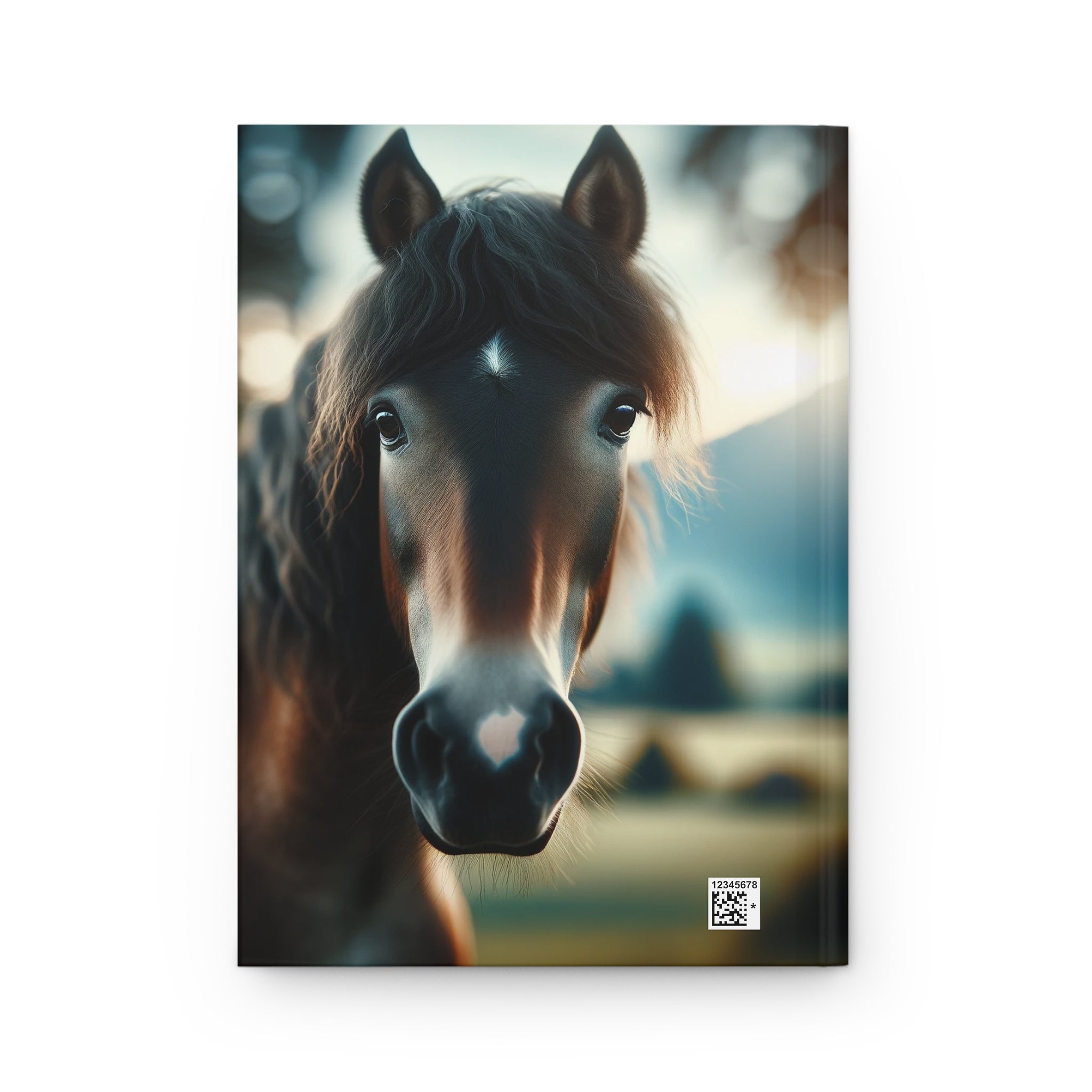 A curious, black horse - Hardcover Notebook