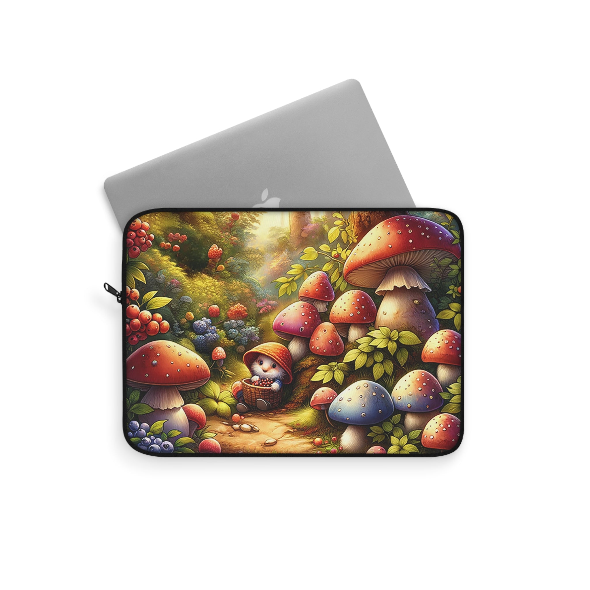 Gnome under mushrooms - Laptop Sleeve