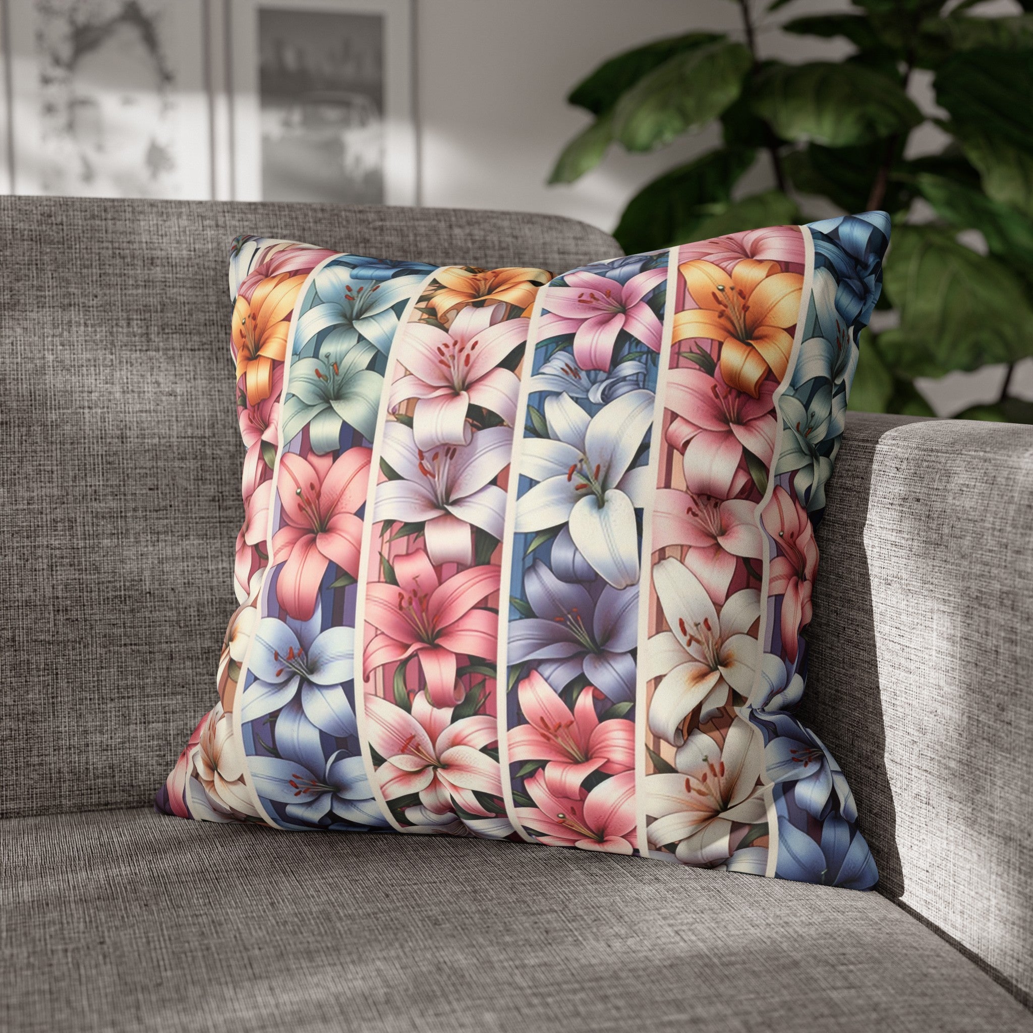 Lilies (5) - Suede Square Pillowcase