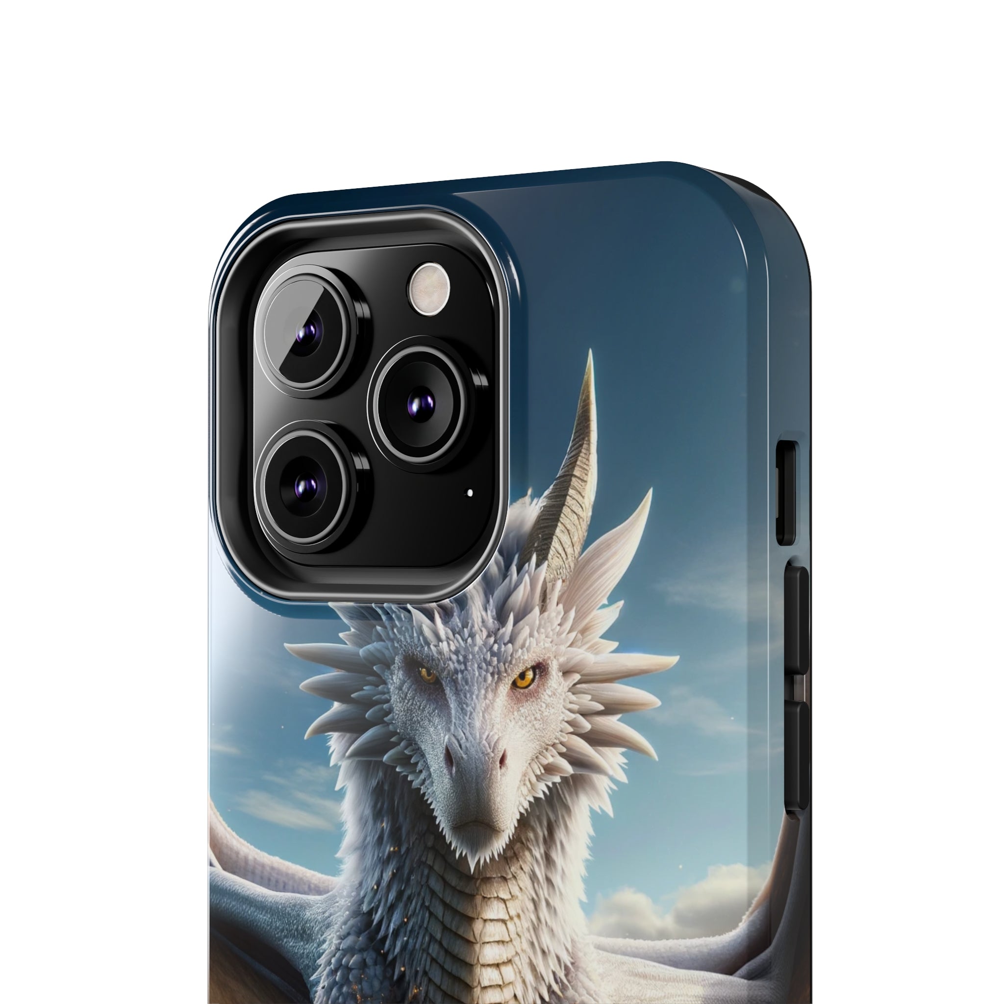 White dragon on a rock - Tough Phone Case