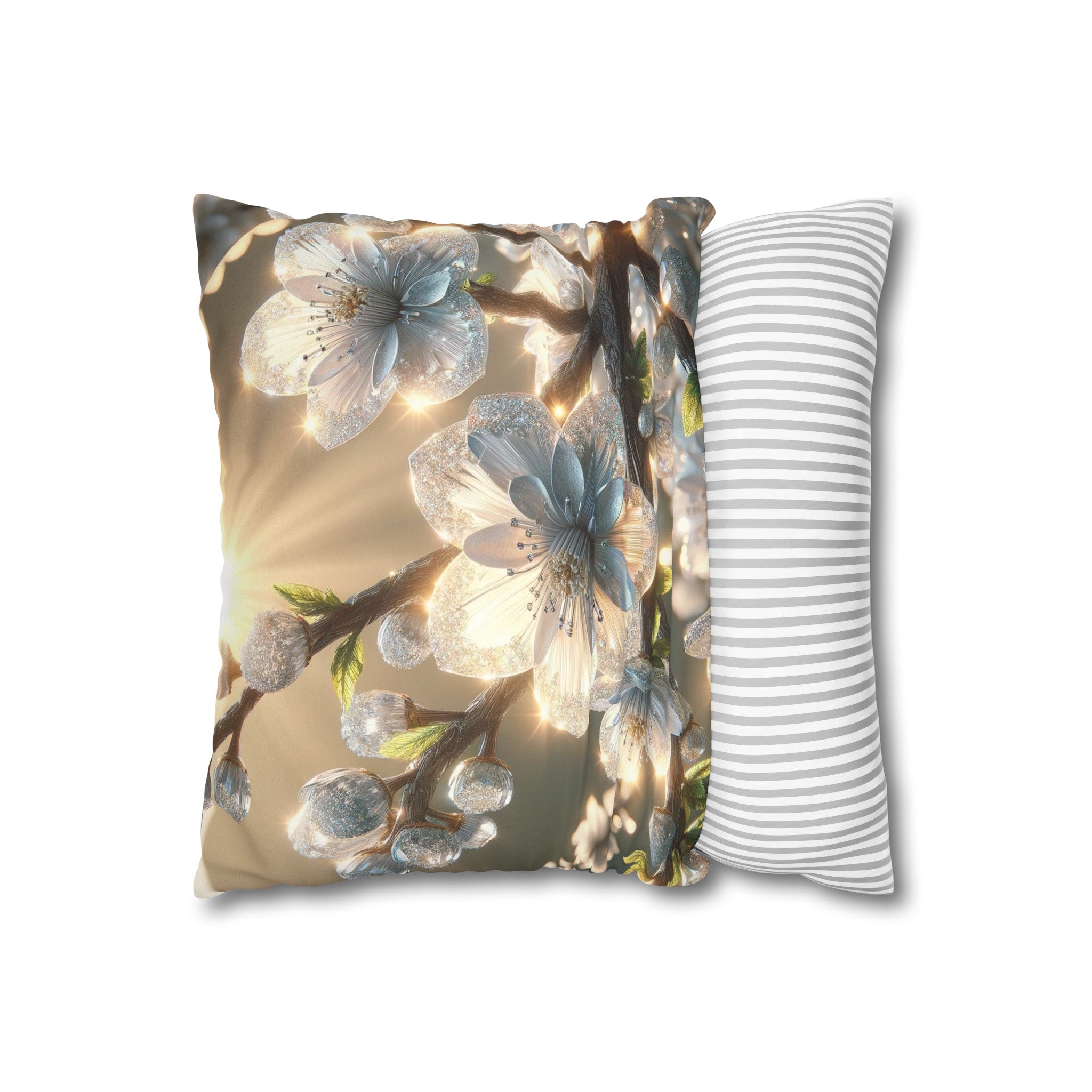 White, diamond flowers (2) - Suede Square Pillowcase