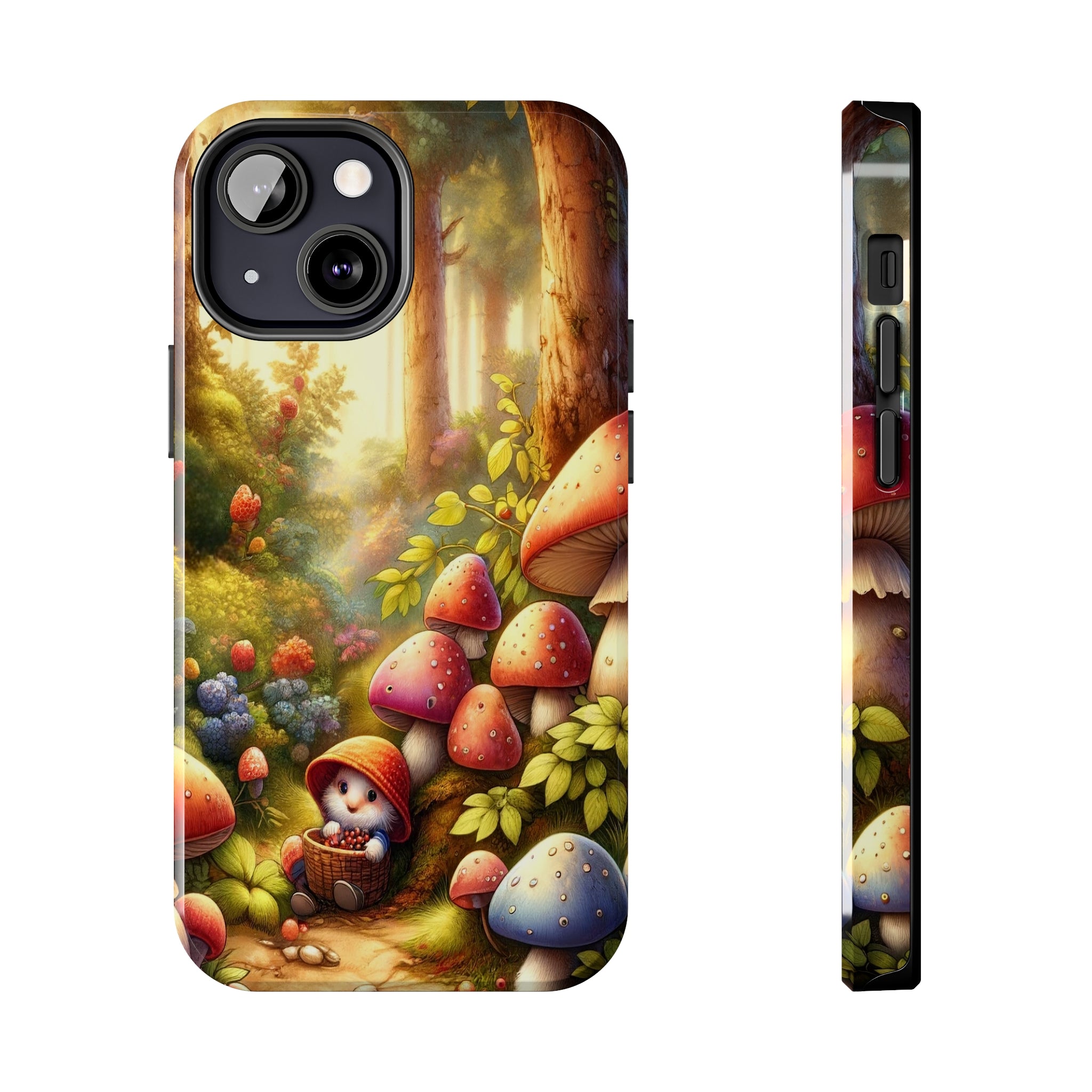 Gnomes sitting under mushroom - Tough Phone Case