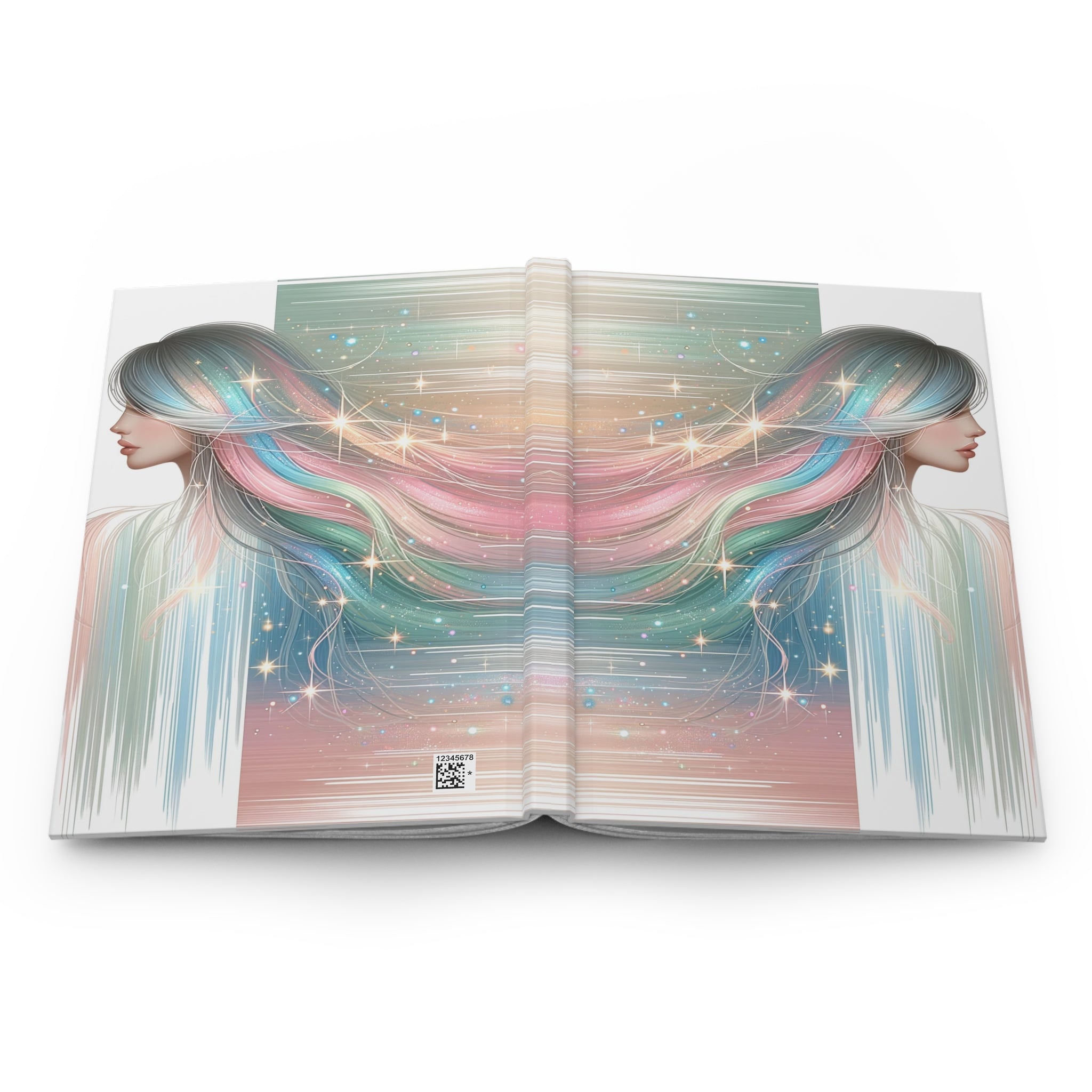 Lady with Pastel coloured hair - Hardcover Notebook