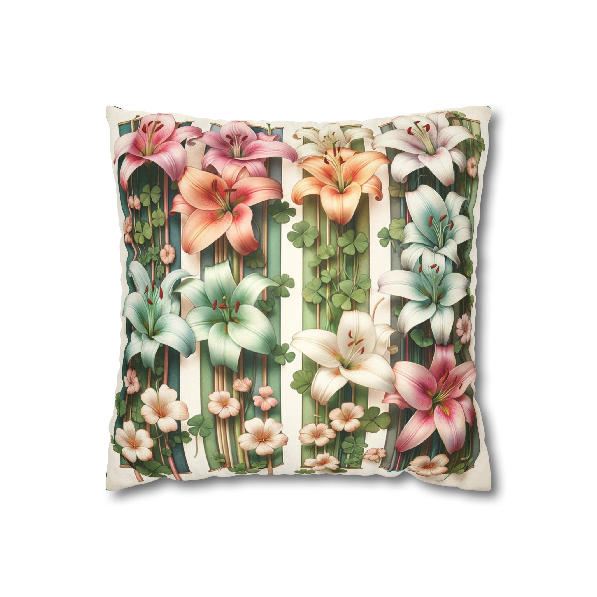 Lilies (1) - Suede Square Pillowcase