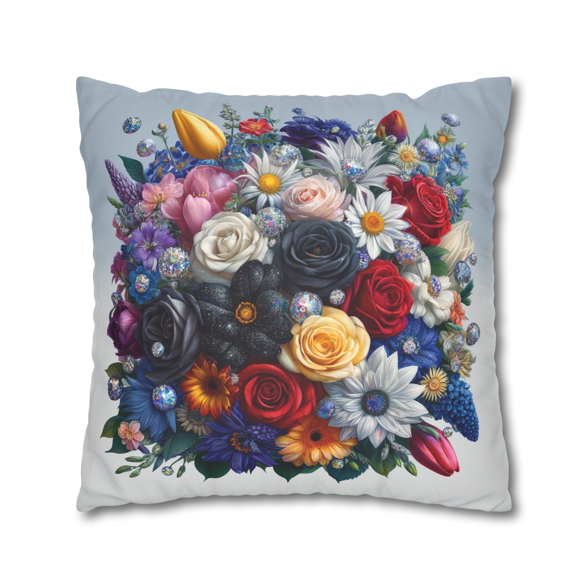 Colourful Bouquet (6) - Suede Square Pillowcase