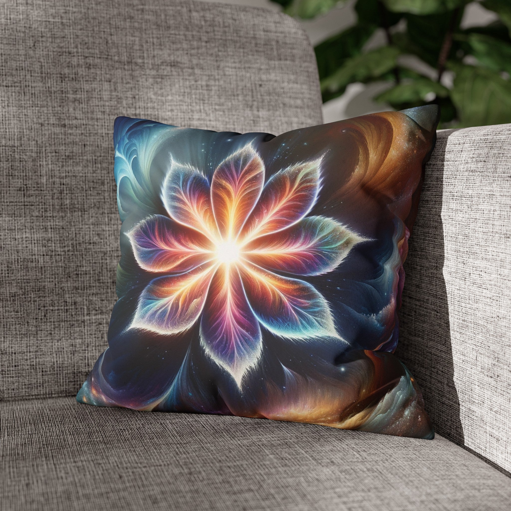 Galaxy-flower (2) - Suede Square Pillowcase