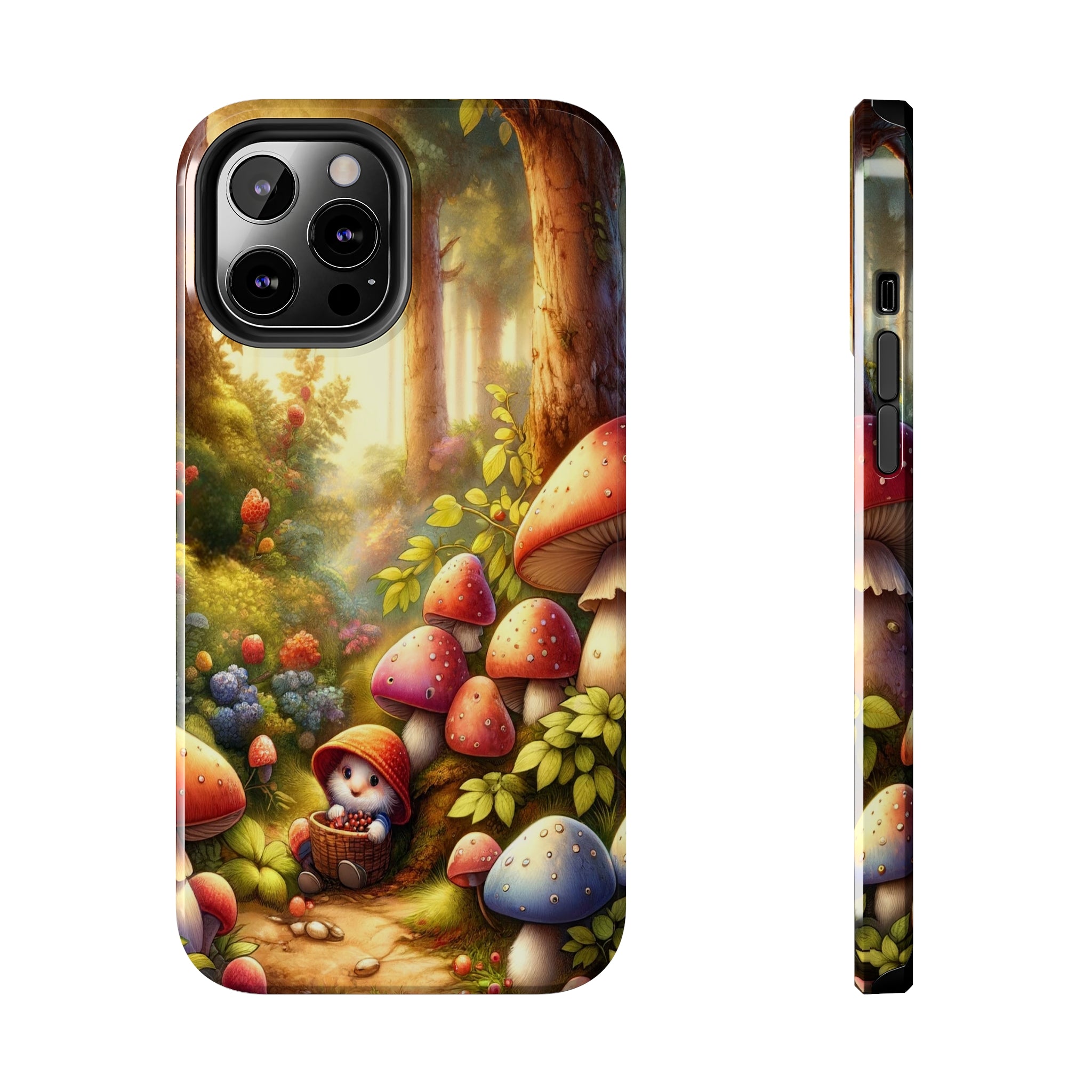 Gnomes sitting under mushroom - Tough Phone Case