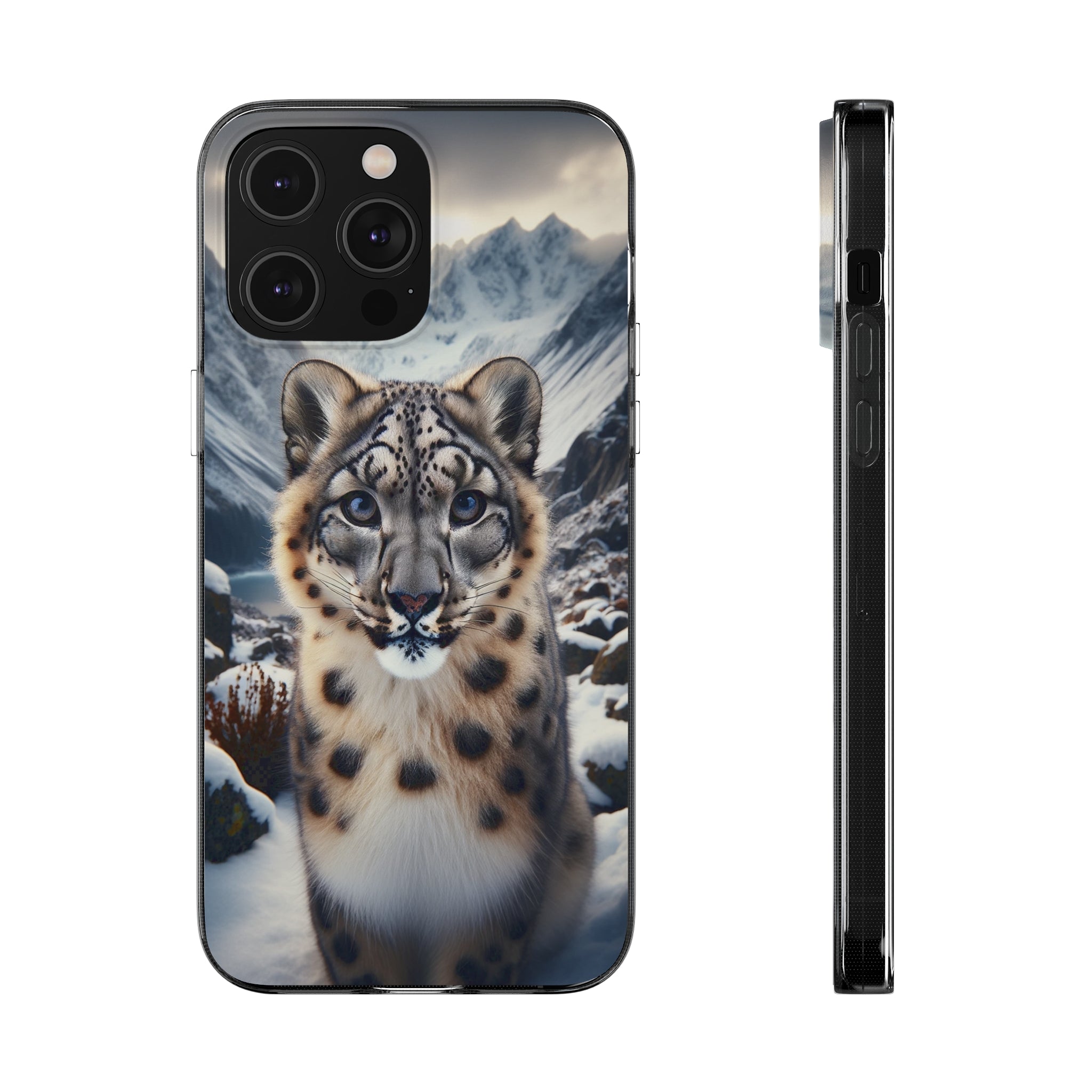 Curious Snow Leopard - Soft Phone Case