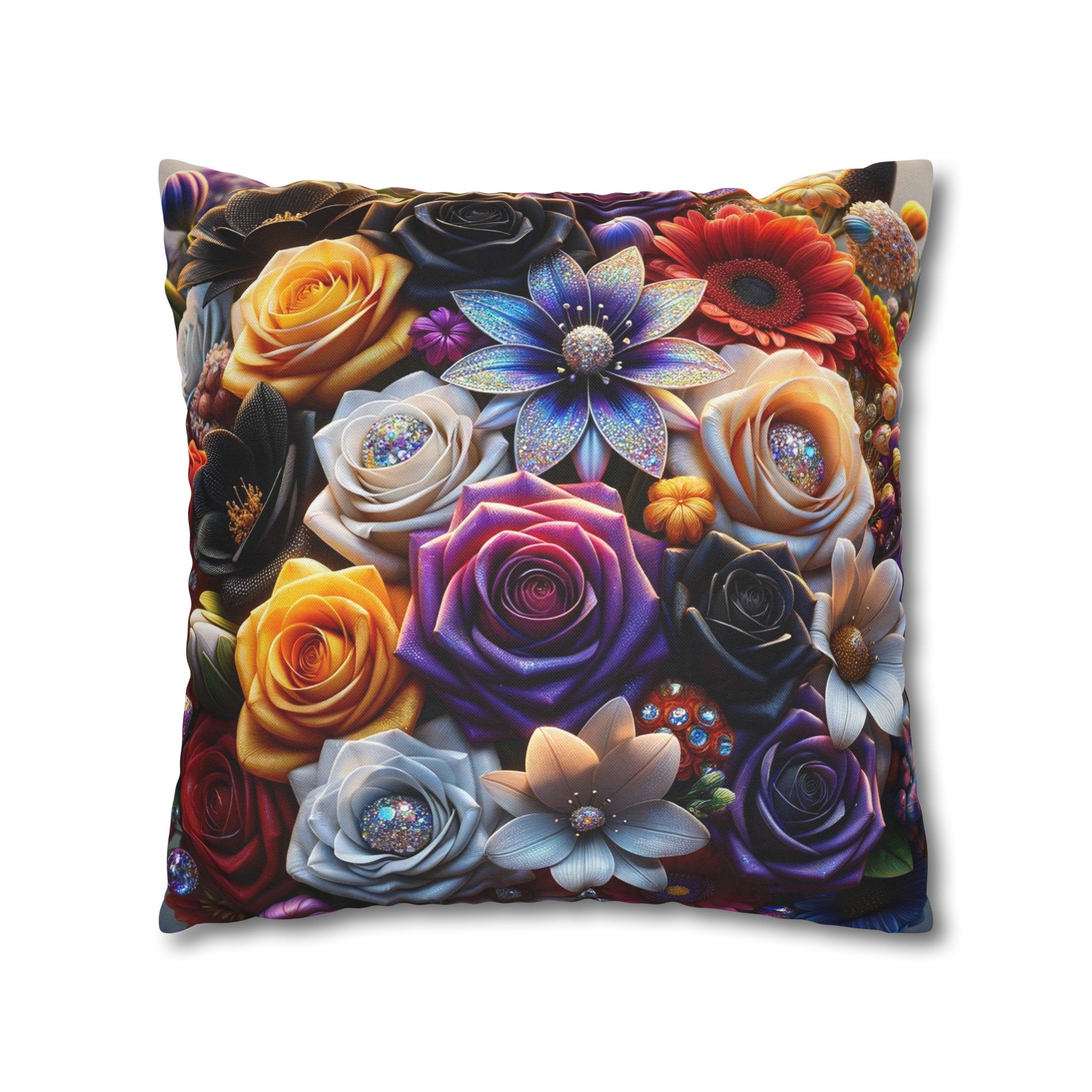 Colourful Bouquet (5) - Polyester Square Pillowcase