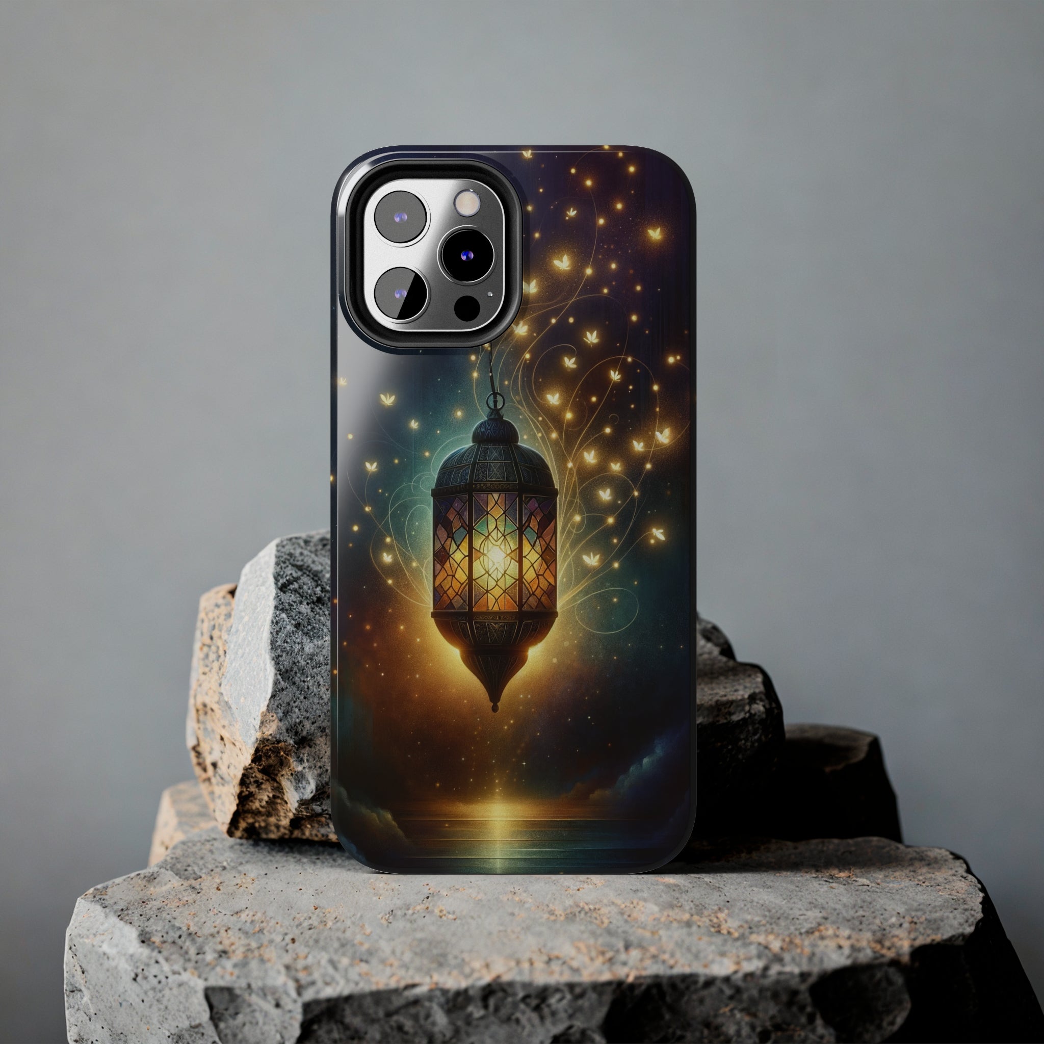 Fireflies around lamp - Tough Phone Case