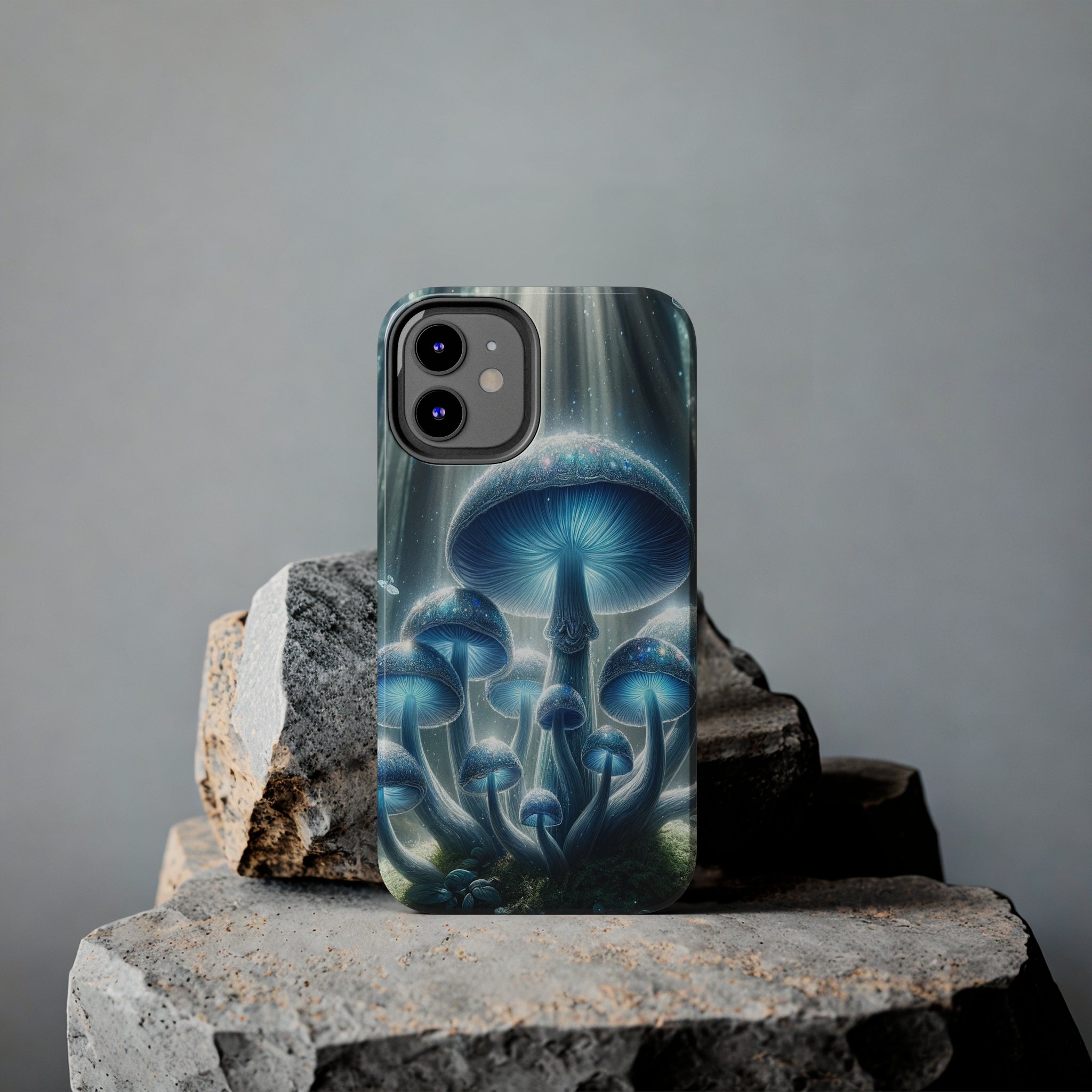 Light blue mushrooms - Tough Phone Case