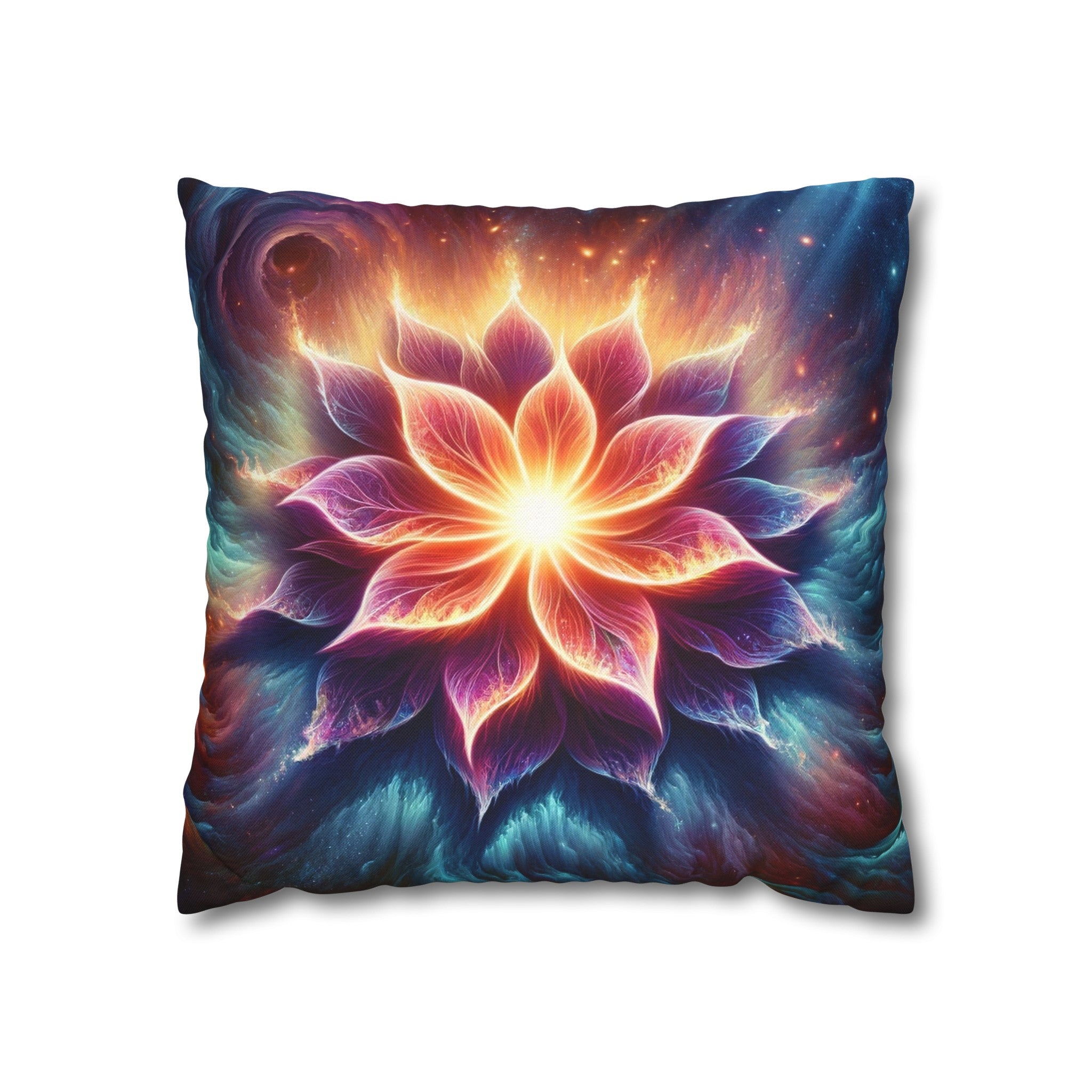 Galaxy-flower 1 - Spun Polyester Square Pillowcase