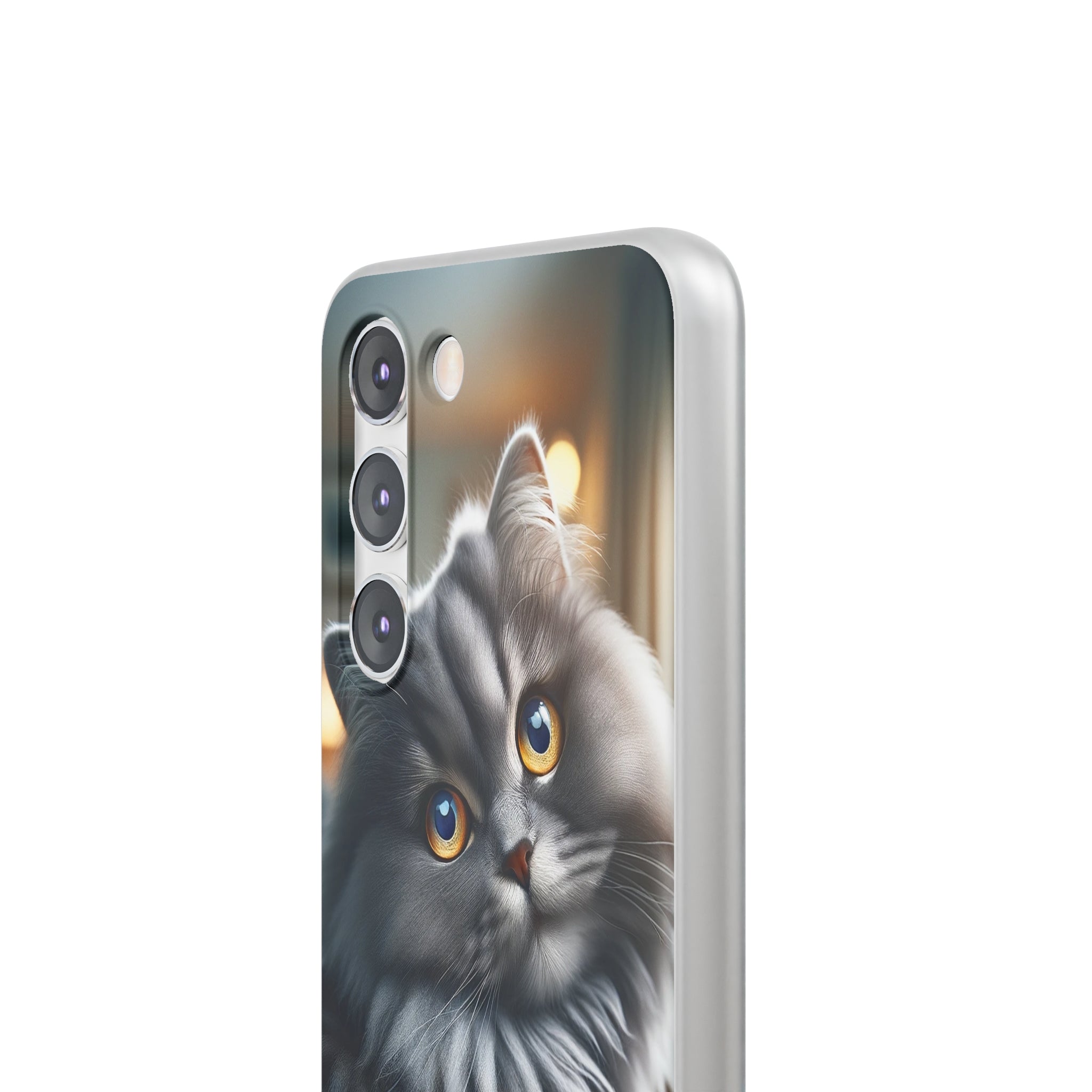 Curious, grey cat - Flexi Case (Samsung only)