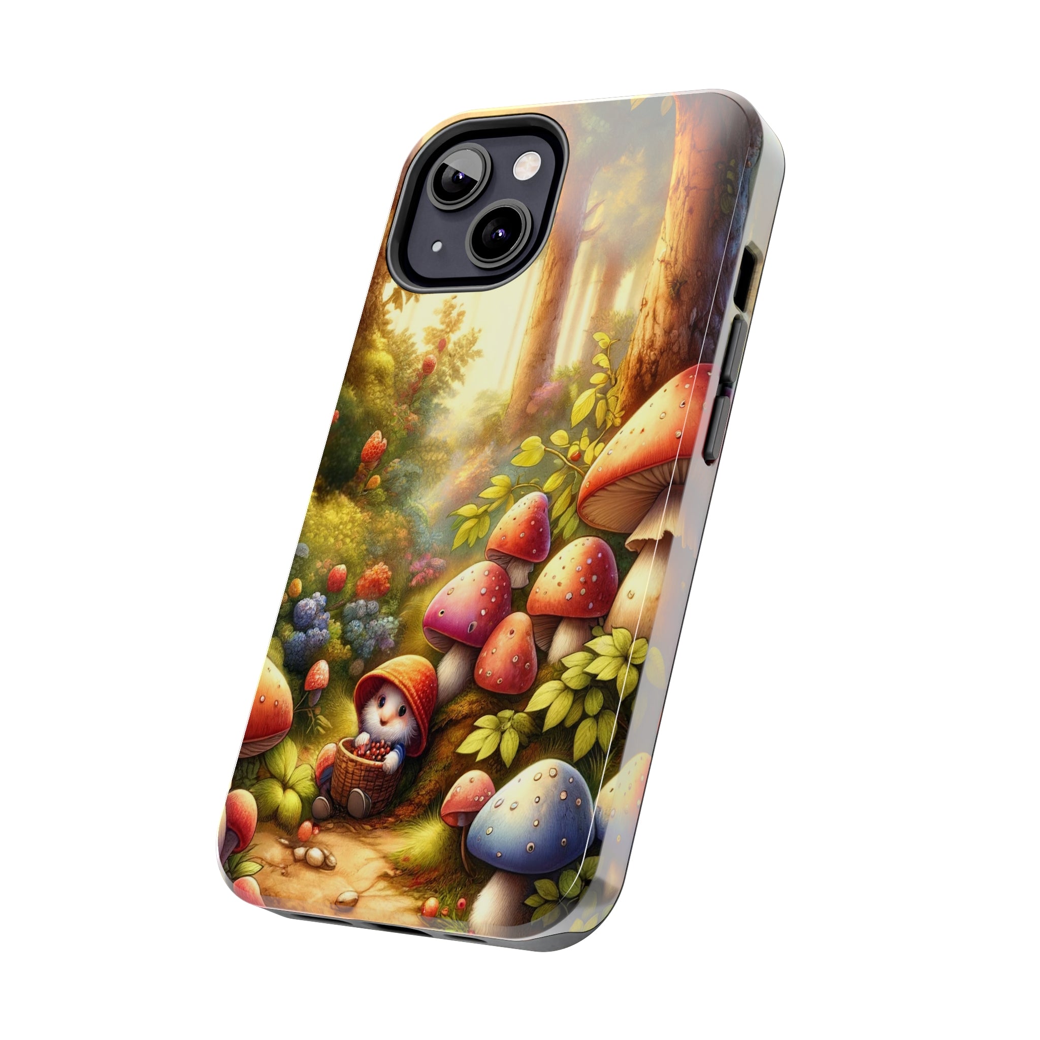 Gnomes sitting under mushroom - Tough Phone Case