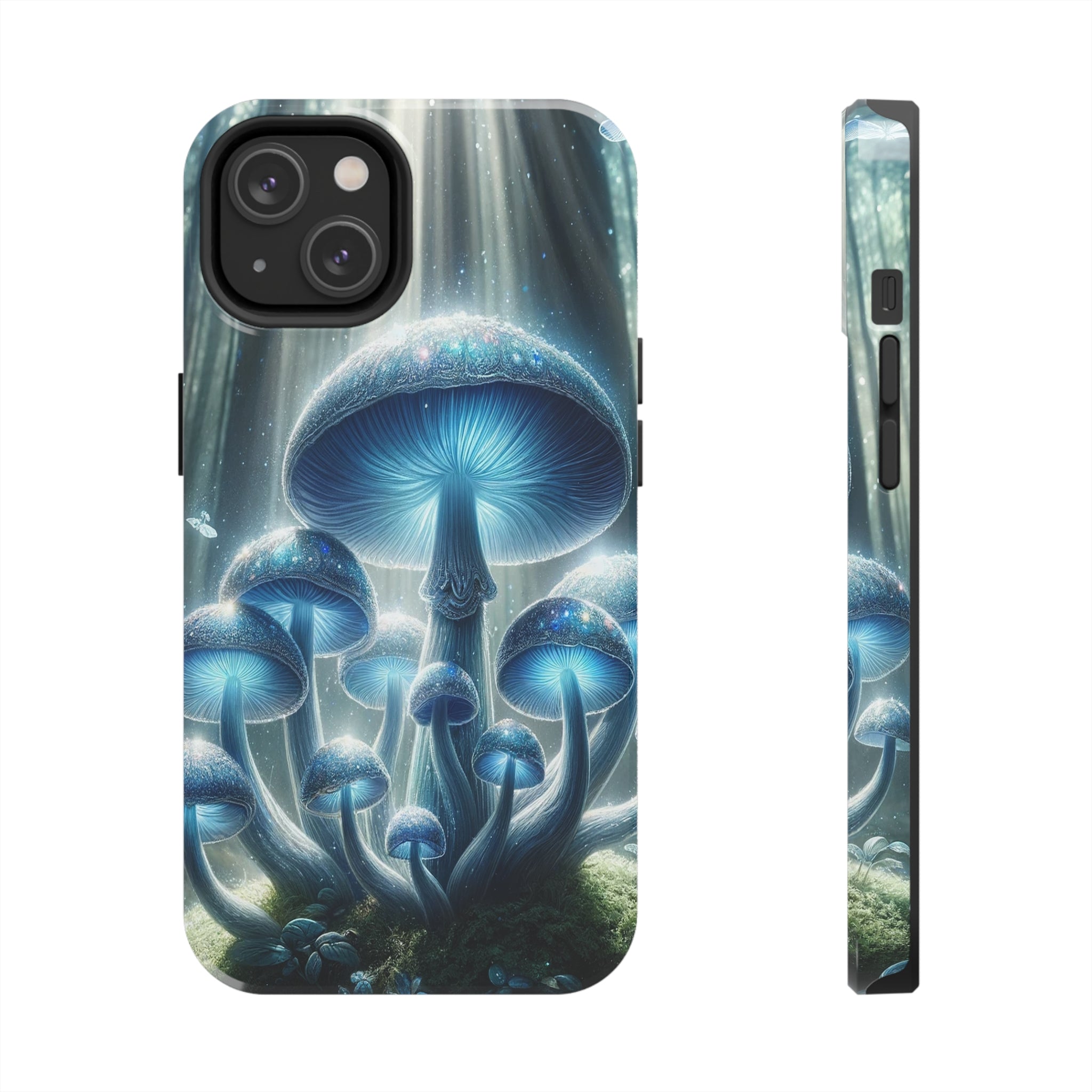 Light blue mushrooms - Tough Phone Case