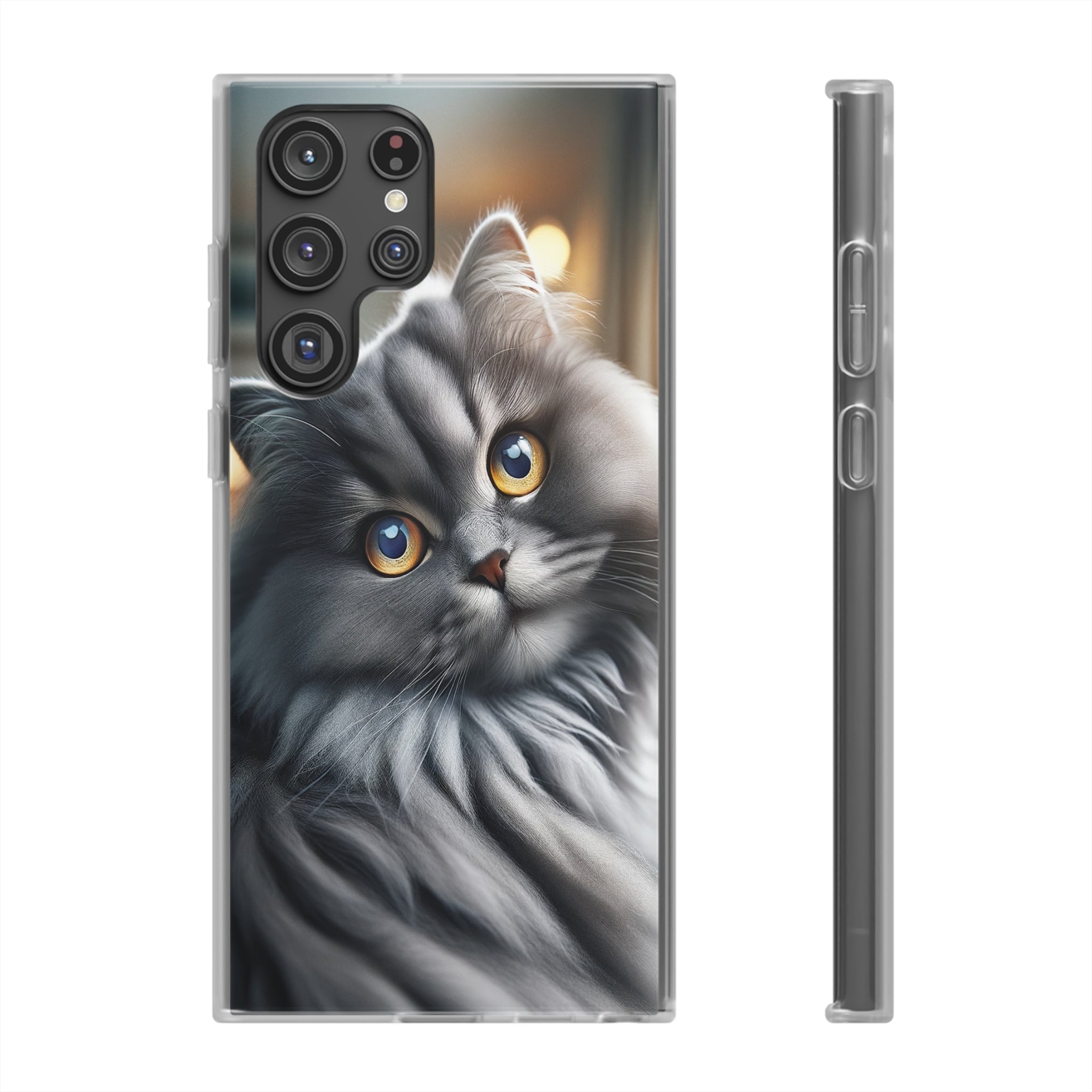 Curious, grey cat - Flexi Case (Samsung only)