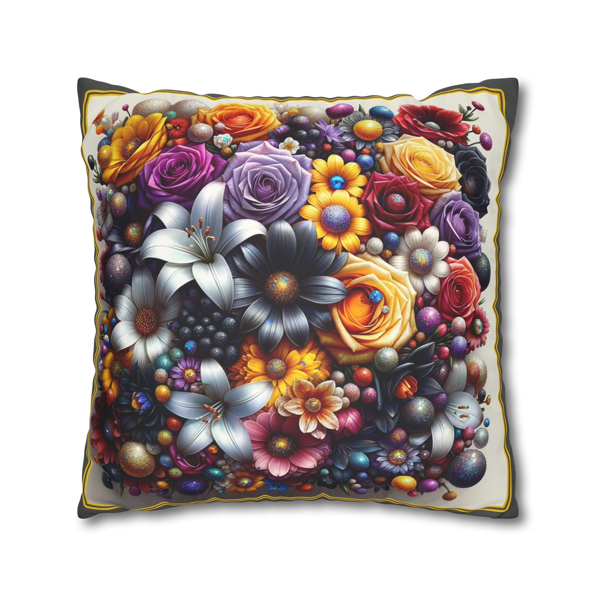 Colourful Bouquet (2) - Suede Square Pillowcase